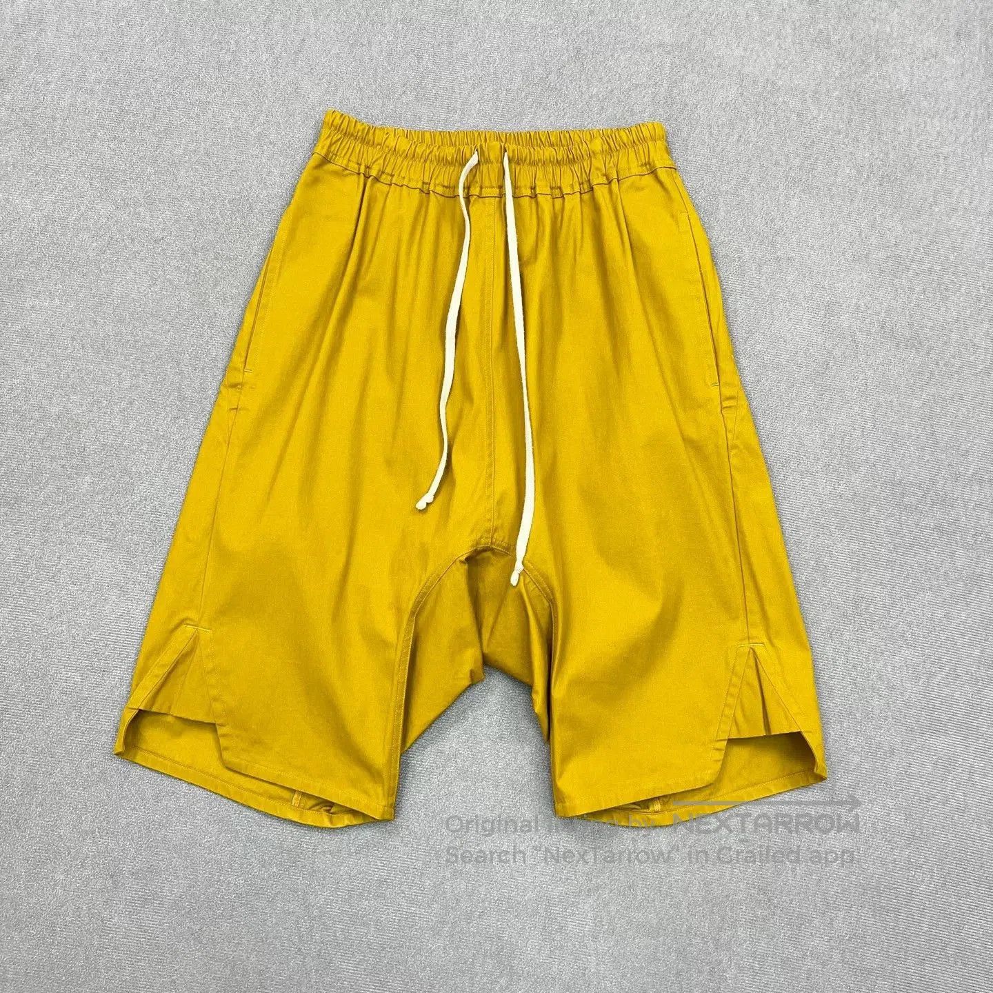 Rick Owens Rick Owens 22SS Yellow Rigid Cotton Drawstring Shorts. Size US 32 / EU 48 - 1 Thumbnail