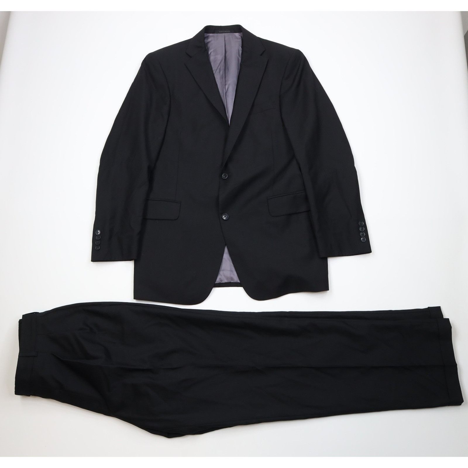 Vintage Vintage 90s Streetwear 2 Piece Worsted Wool Suit Striped Size 42L - 1 Thumbnail