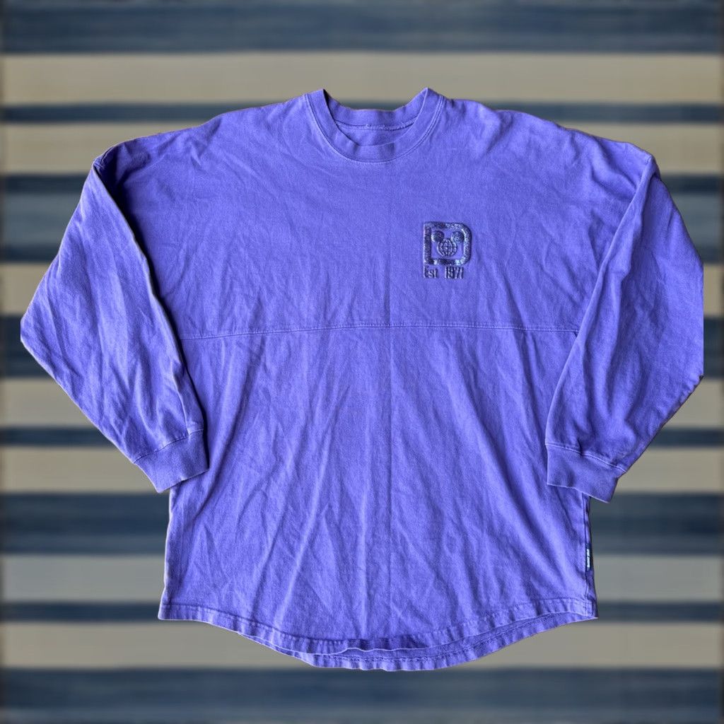 Disney VINTAGE Disney Parks Walt Disney World Glitter Spirit Jersey Shirt Unisex Small Purple Long Sleeve Size S / US 4 / IT 40 - 1 Thumbnail