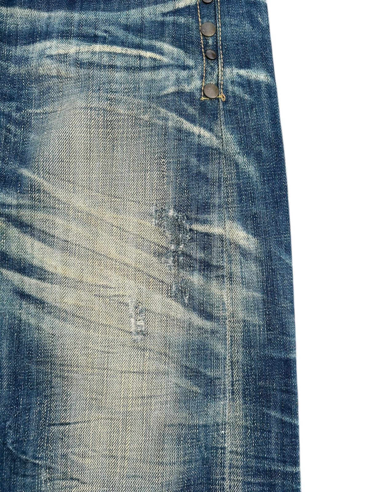 Kapital Vintage Blue Starnik Punk Bondage Faded Denim Jeans Size US 32 / EU 48 - 12 Thumbnail