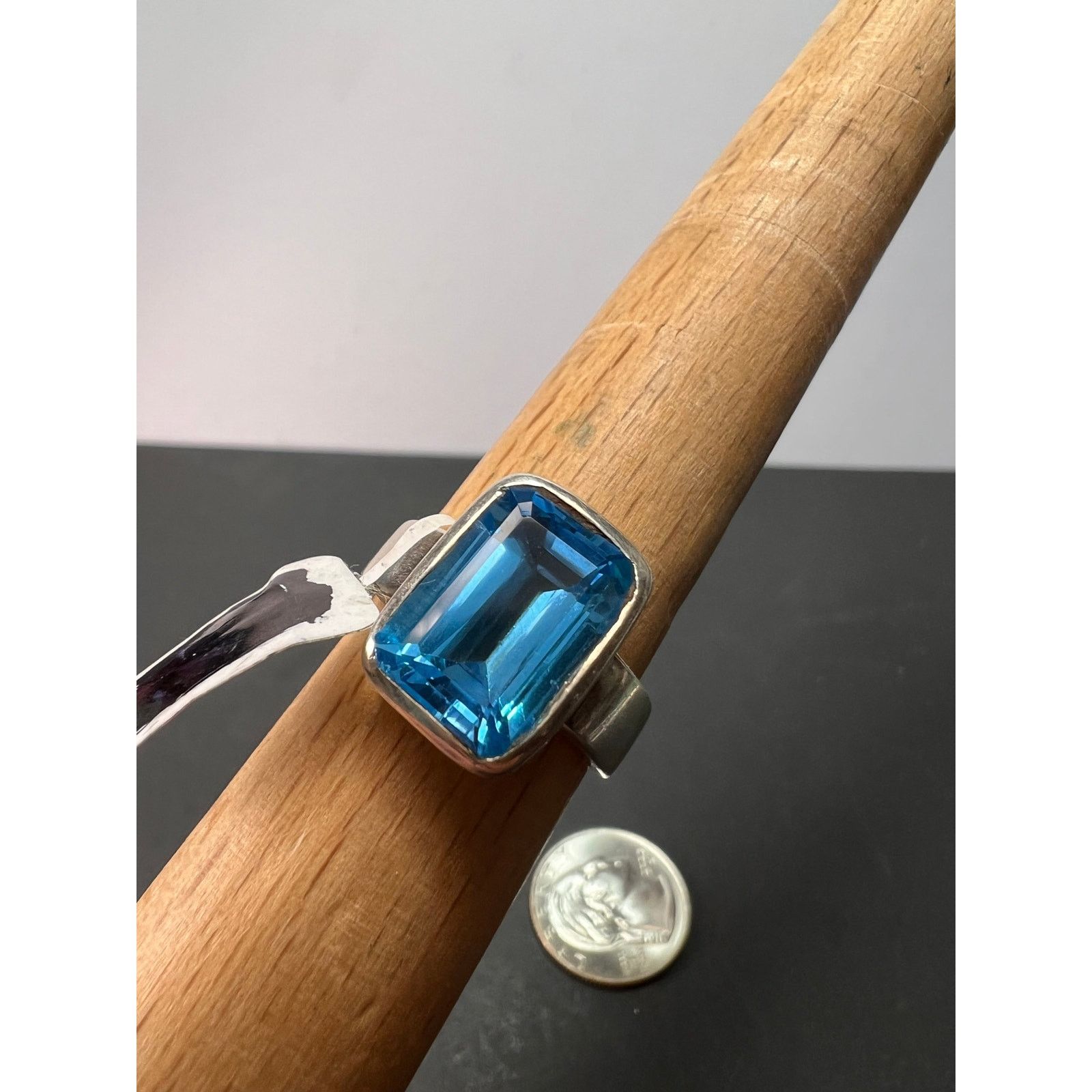 Other NEW Swiss blue topaz sterling silver ring size 10 Size ONE SIZE - 3 Thumbnail