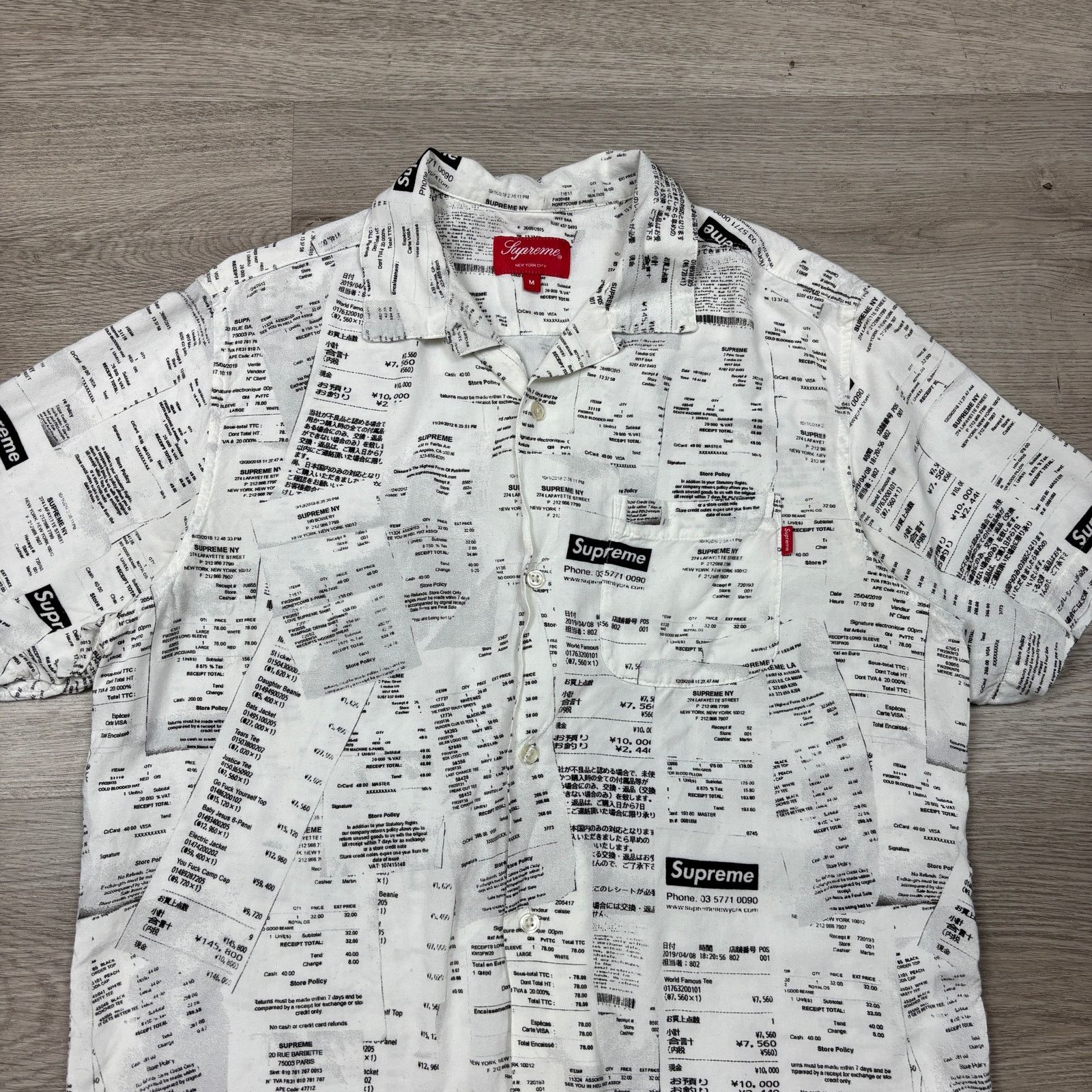 Supreme Rare Supreme Receipts Rayon Button Up Shirt Men's Medium Size US M / EU 48-50 / 2 - 2 Thumbnail