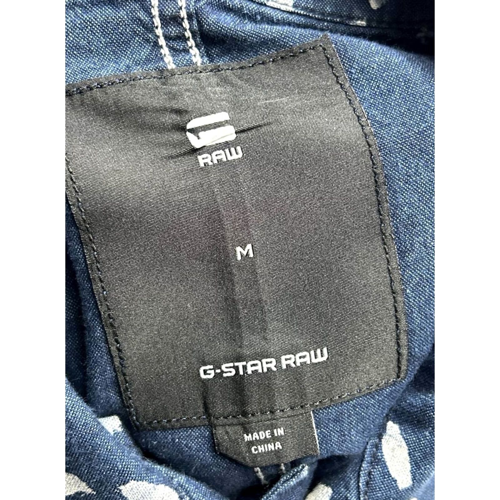 G-Star G Star Landoh Denim Shirt Mens M Blue Button-Up Geometric Pattern Casual Workwear Size US M / EU 48-50 / 2 - 3 Thumbnail