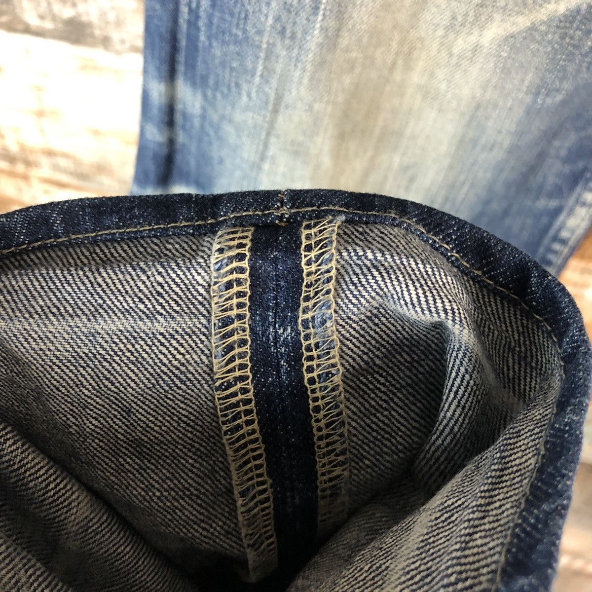 Japanese Brand D RNASlang Japan Distressed ripped buckle back Denim #A2154 Size US 30 / EU 46 - 12 Thumbnail