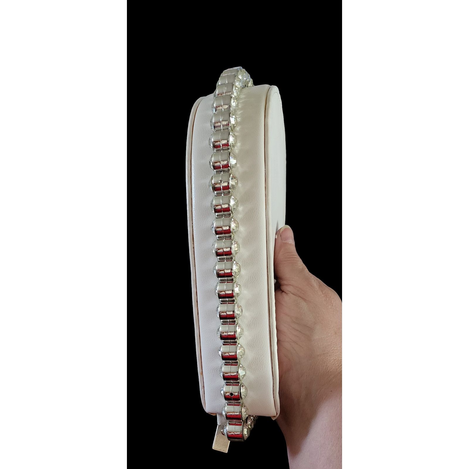 Other SHLKNKLE Clutch Bag, Heart Rhinestone Clutch Purse Handbag Size ONE SIZE - 7 Thumbnail