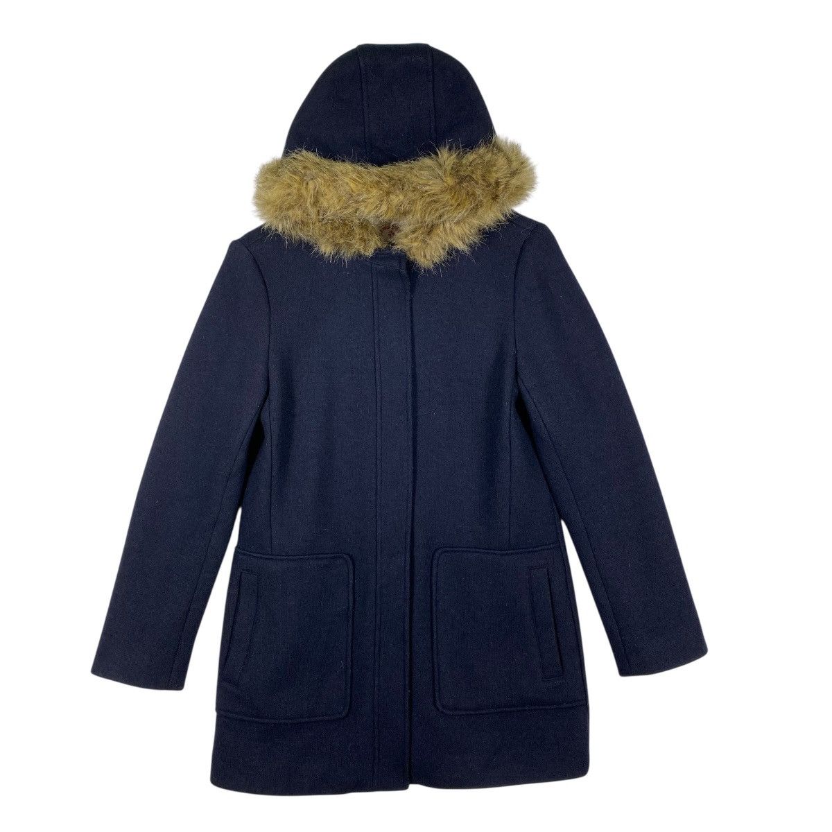Brooks Brothers Brooks Brothers Red Fleece Wool Coat, Navy Blue Faux Fur Size XS / US 0-2 / IT 36-38 - 1 Thumbnail
