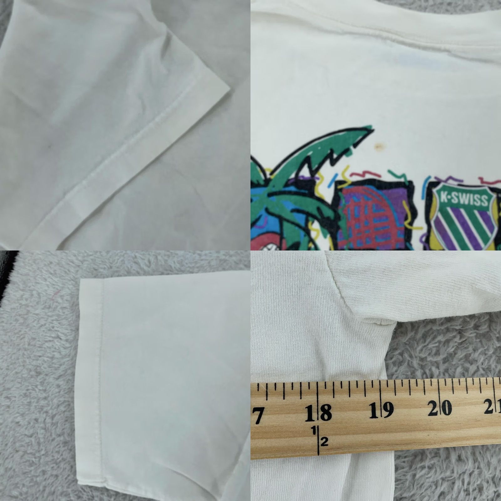K-Swiss VINTAGE K-Swiss National Tennis Team Shirt Mens S/M Beach Graphic Tee 90s USA Shirt Mens S White Graphic Print Vintage 90s USA Sports Retro Mens Size US S / EU 44-46 / 1 - 8 Thumbnail