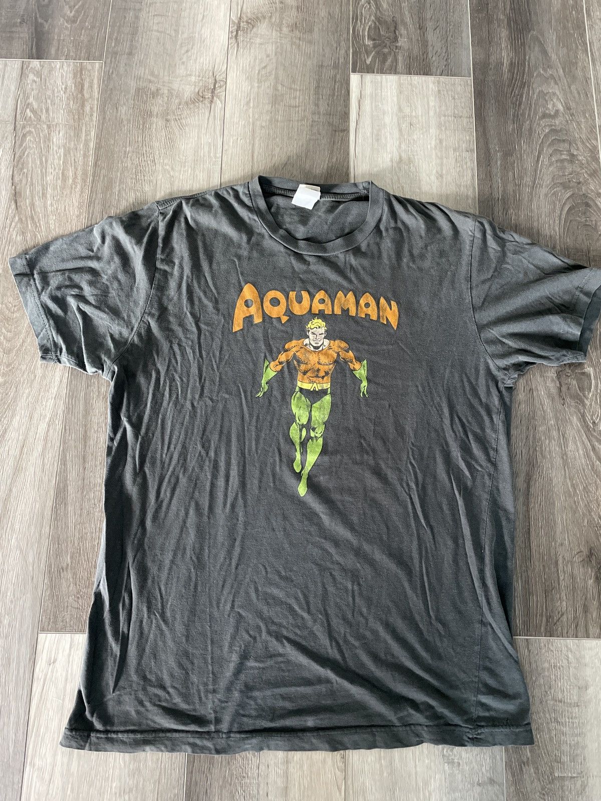 T-shirt Vintage Aquaman AOP Logo Vision - Taille M, Bleu, DC Comics, Occasion Très Bon état