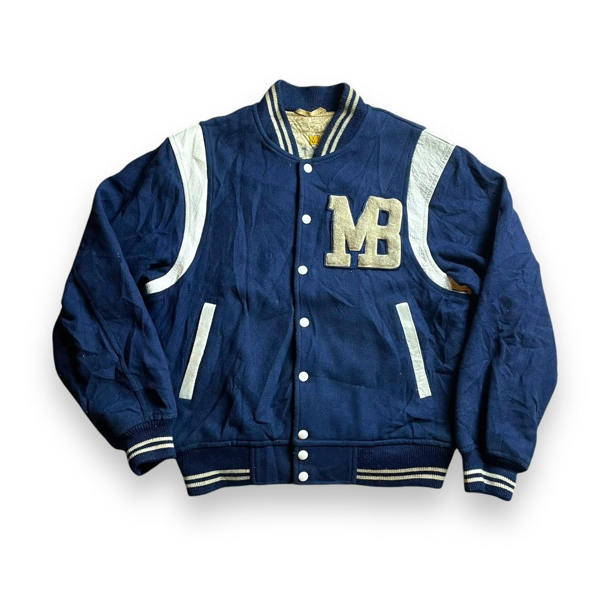 Macbeth VINTAGE MACBETH WOOL + LEATHER VARSITY JACKET Size US L / EU 52-54 / 3 - 1 Thumbnail
