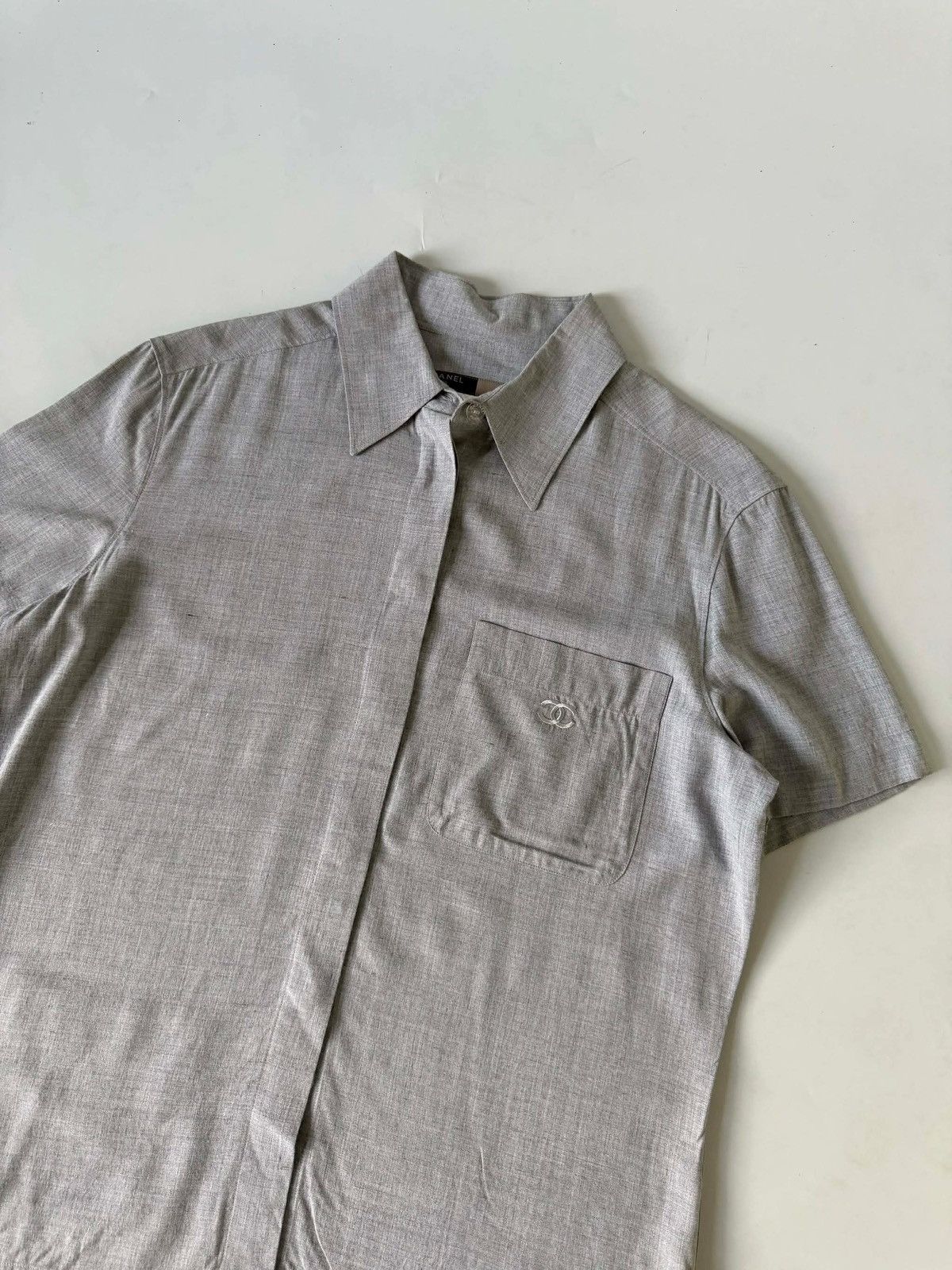 Chanel Chanel Gray Short Sleeve Shirt Size XS / US 0-2 / IT 36-38 - 4 Thumbnail