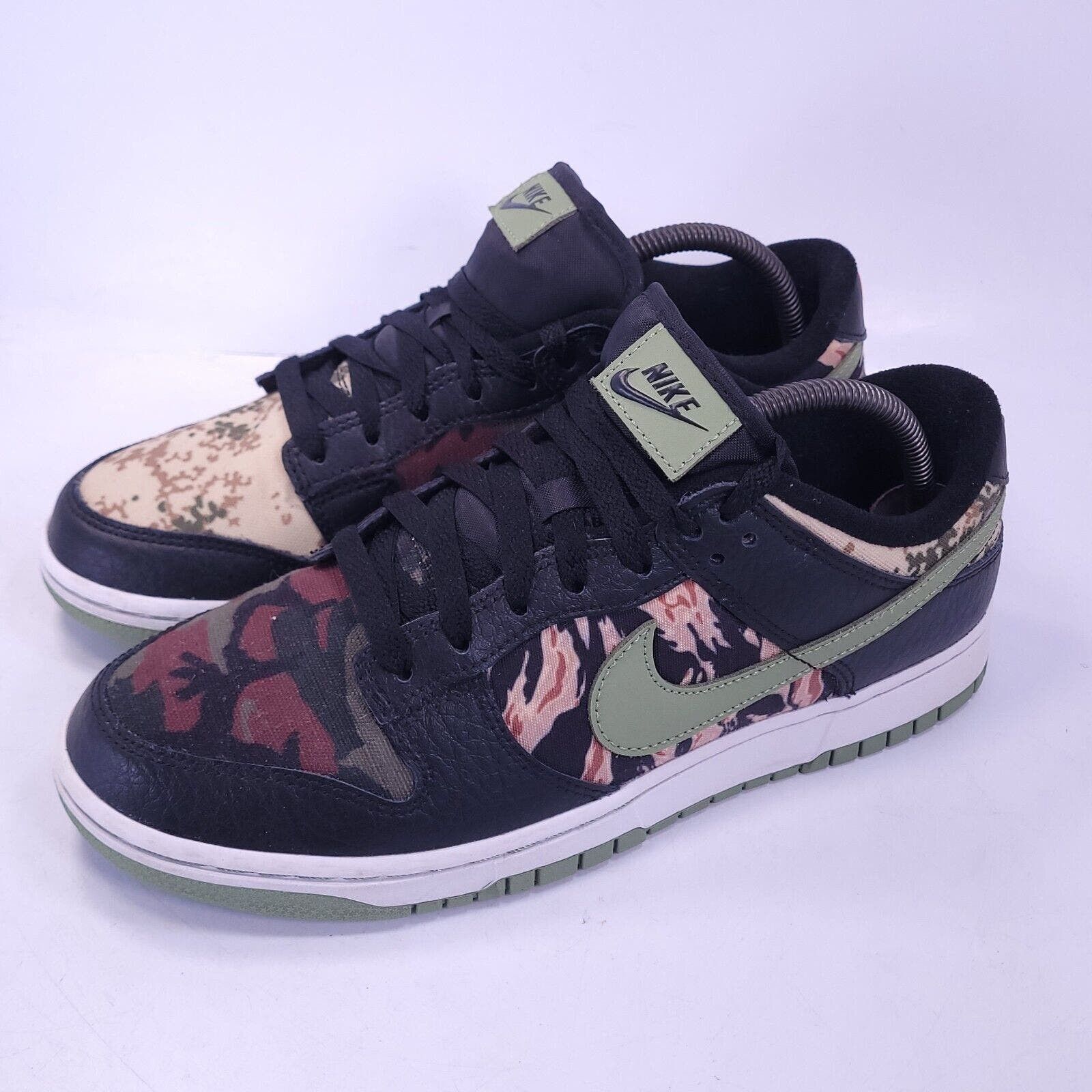 image of Nike Dunk Low Lace Up Shoe Mens Size 9 Dh0957-001 Black Camo