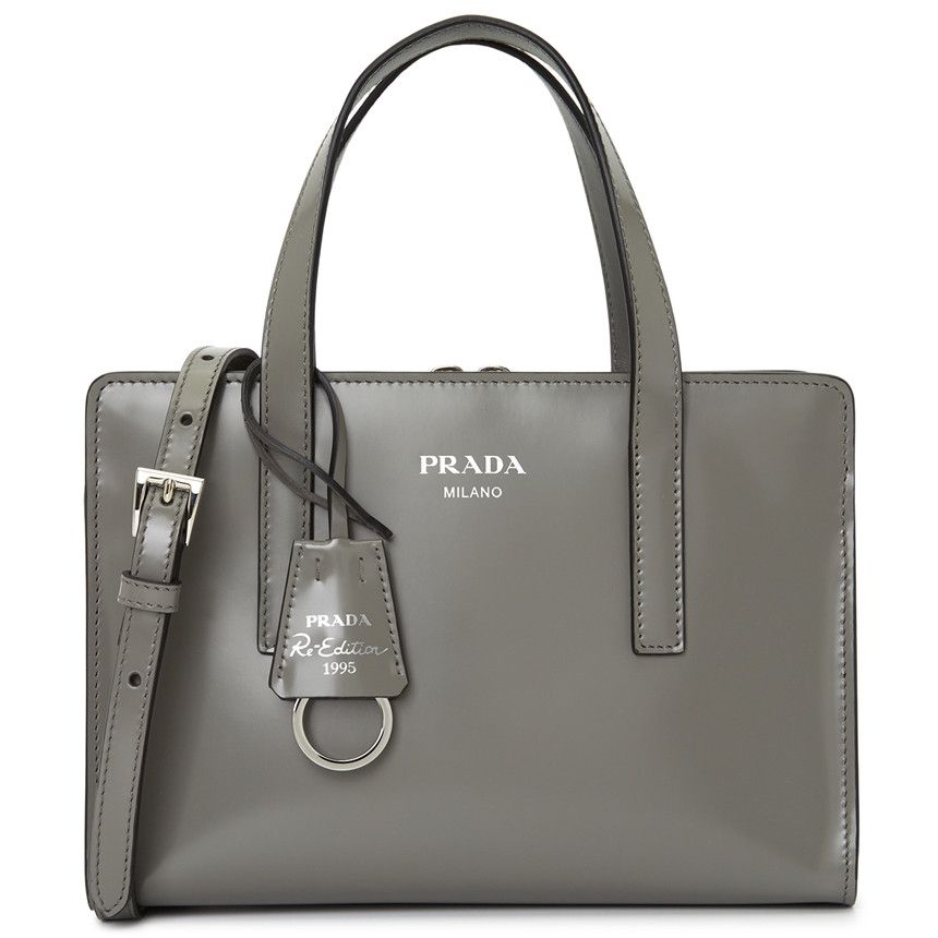 image of Prada Tote Bag Shoulder Bag Gray in Black, Women's