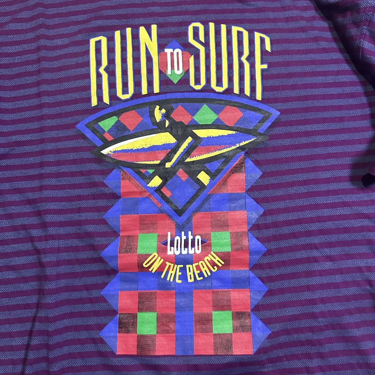 Lotto Sport VINTAGE LOTTO ACTIVE GEAR "RUN TO SURF" STRIPE TEE Size US L / EU 52-54 / 3 - 5 Thumbnail