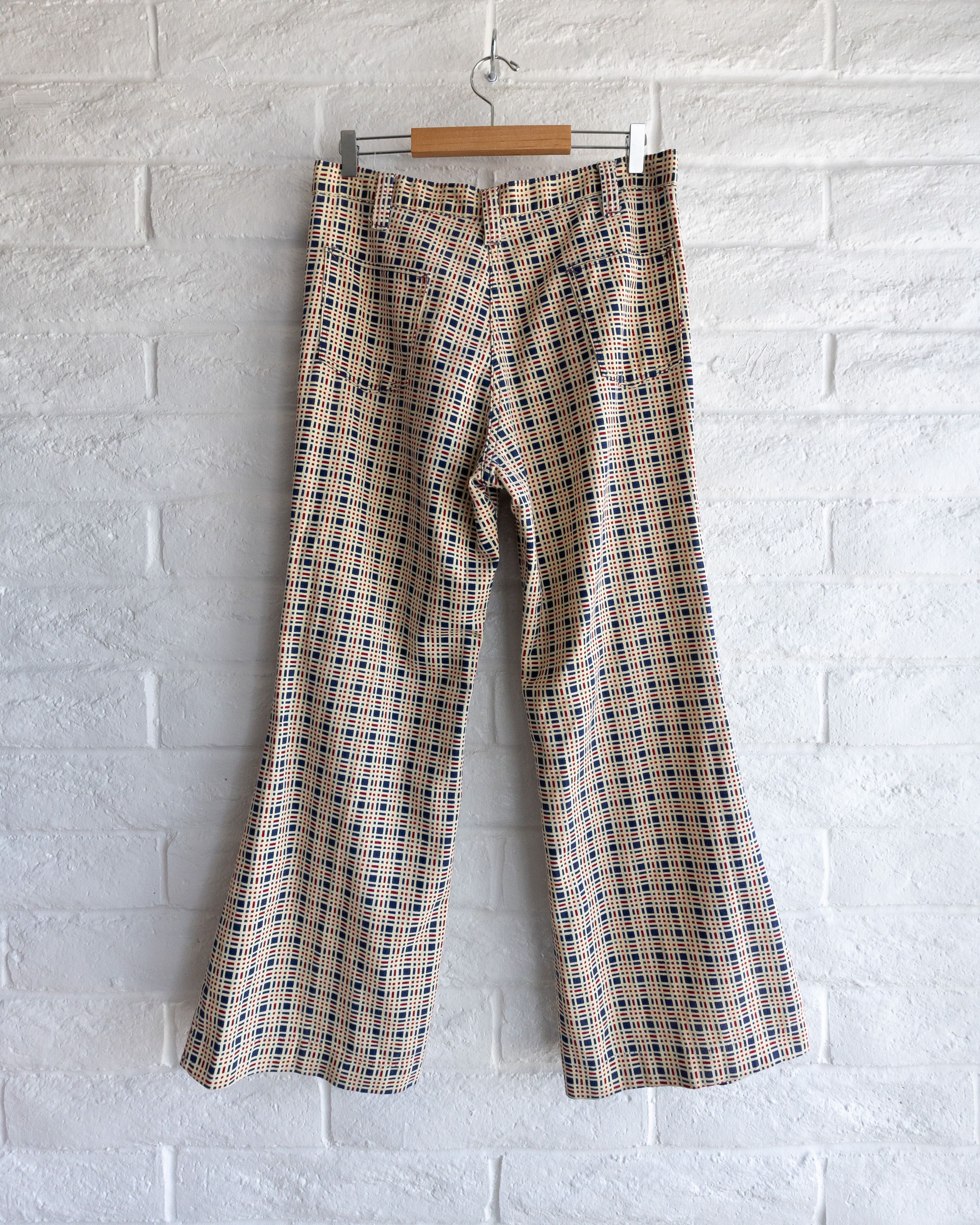 Vintage Vintage 1960s Checkered Plaid Bell Bottom Pants Men's 32 Size US 33 - 7 Thumbnail