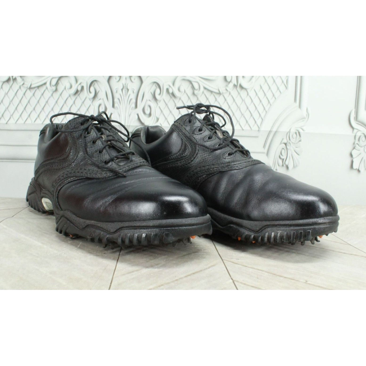 Footjoy × Leather Footjoy Mens Leather Spikes 54094 Lace Up Golf Cleats Size US 9 / EU 42 - 4 Thumbnail