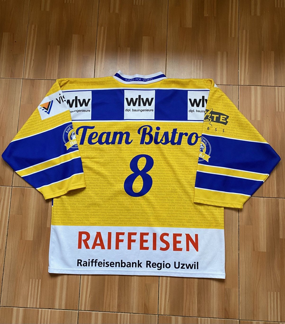 NHL EHC Uzwil Hawks Team Bistro #8 Switzerland Shirt Hockey Size US XL / EU 56 / 4 - 8 Thumbnail