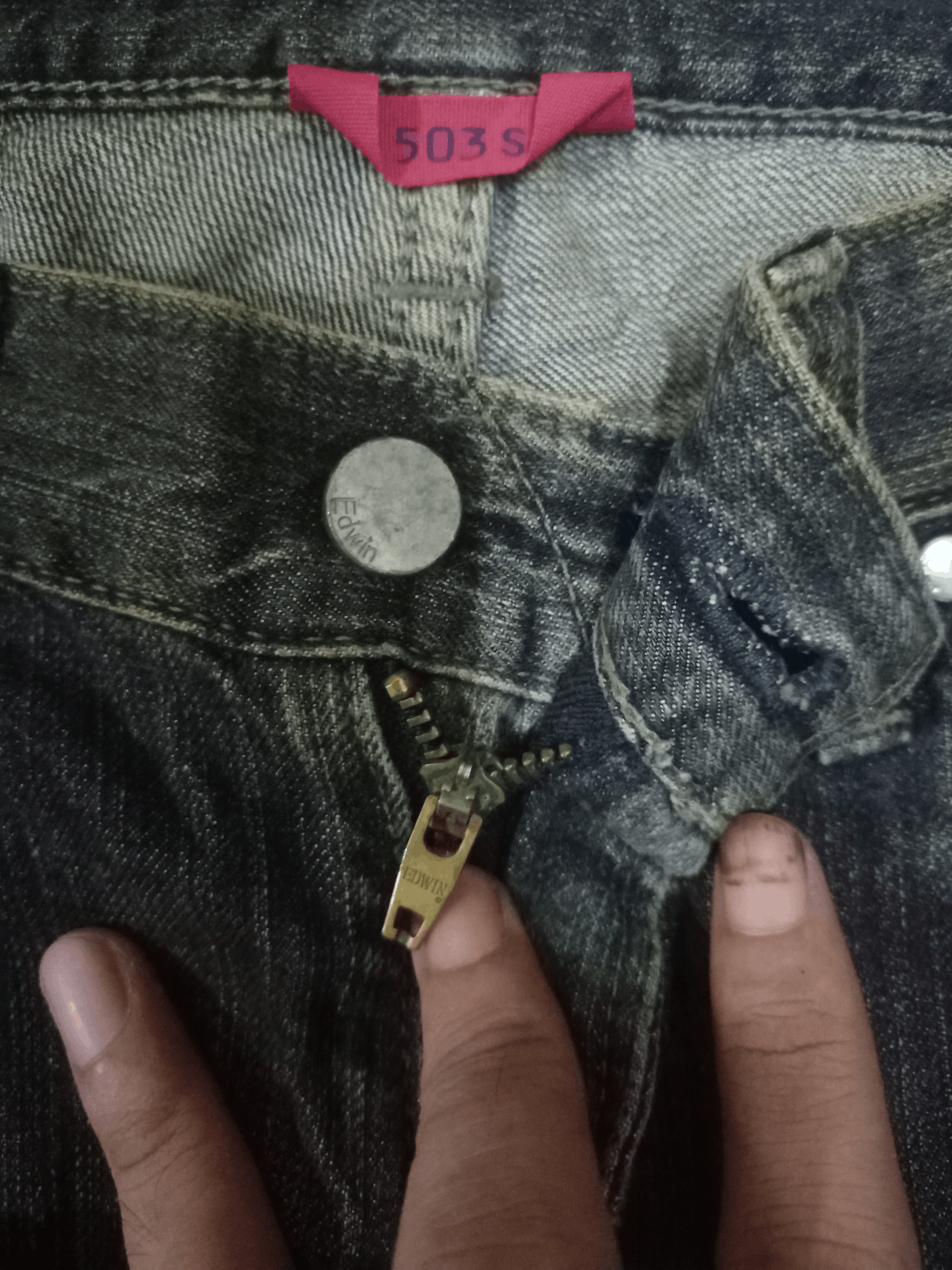Vintage Japanese Edwin 503 Sick Mud Wash Rip Baggy Jeans