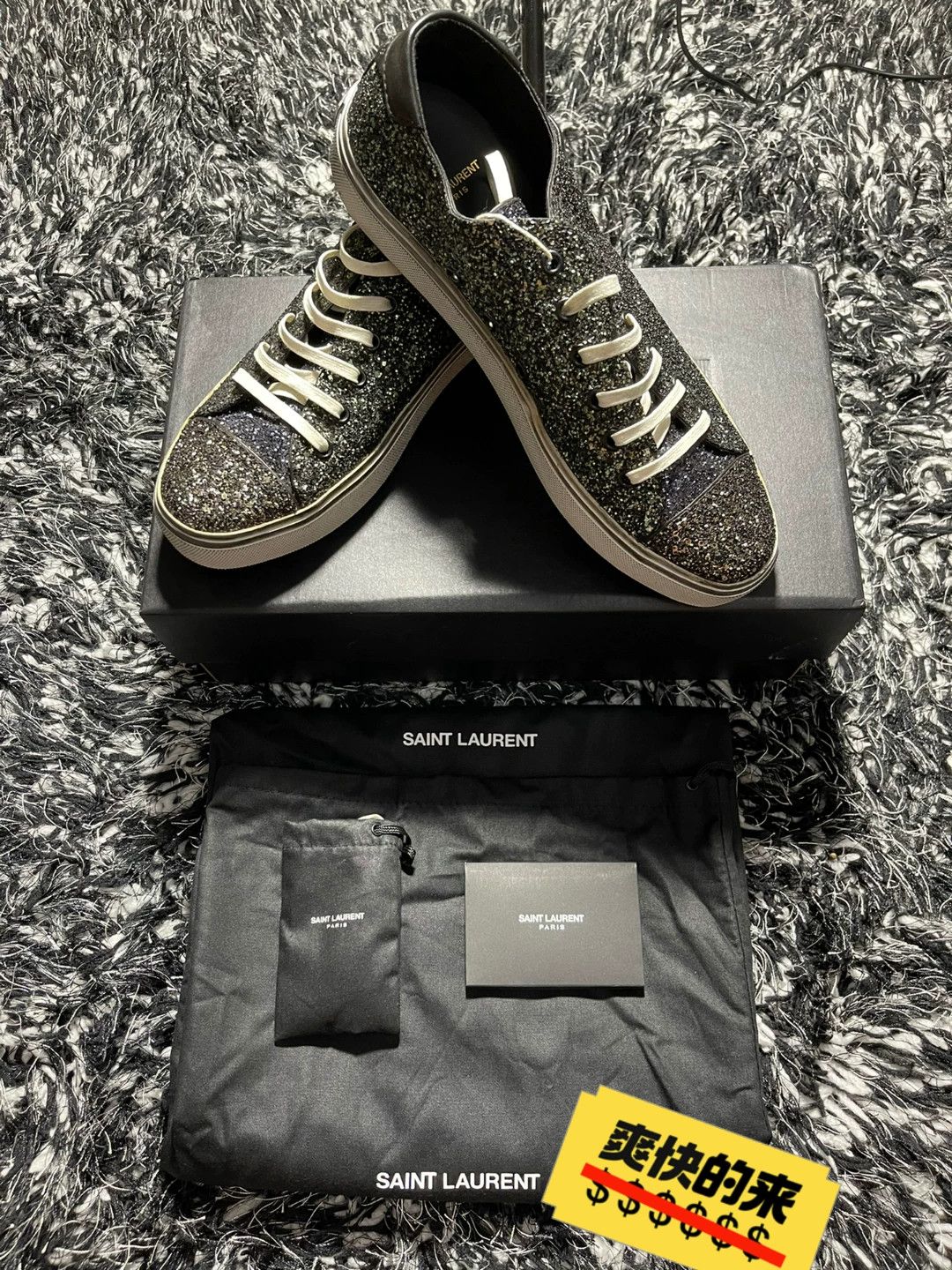 Yves Saint Laurent saint laurent glitter low-top sneakers Size US 8 / EU 41 - 1 Thumbnail