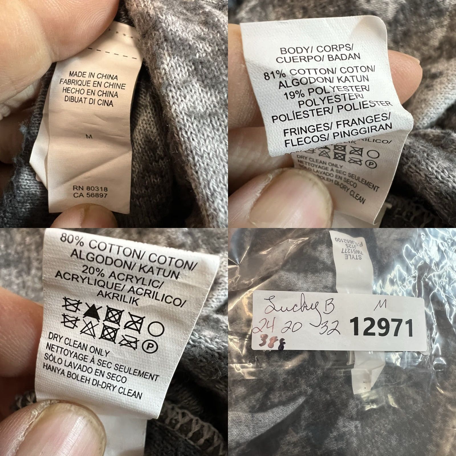 Lucky Brand Lucky Brand Cardigan Shirt Womens M Gray Open Fringe Geometric Southwest Bohemian Aztec Western 90s? (Note: exclude new info) Size M / US 6-8 / IT 42-44 - 8 Thumbnail