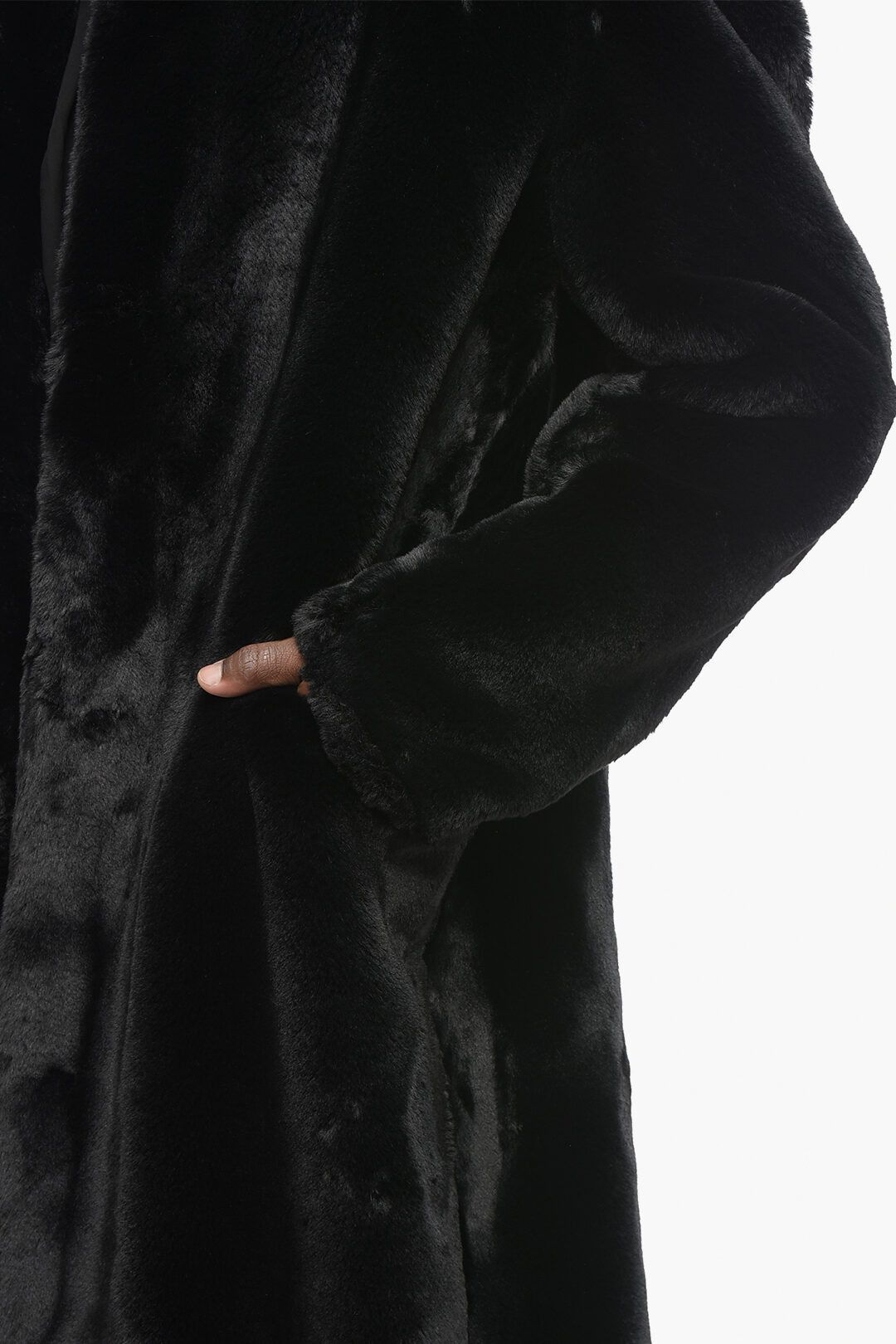 1989 STUDIO og1mm0725 Single-breasted Eco-Fur Coat in Black Size US L / EU 52-54 / 3 - 3 Thumbnail