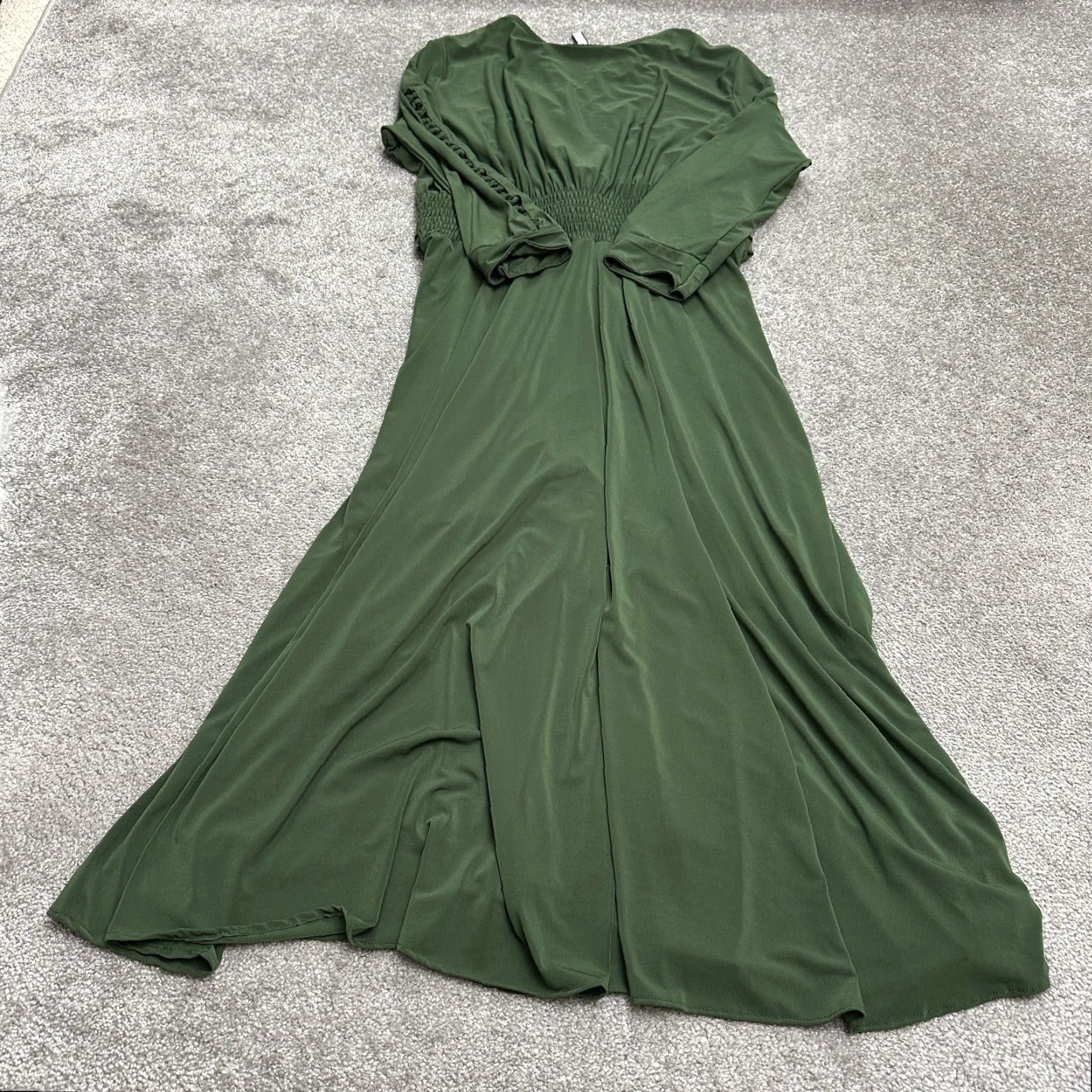 Vintage Koh Koh Long Sleeve Wrap Dress Womens 4 Green V-Neck Knit Polyester Spandex Long Sleeve Party/Formal/Workwear Vintage: No Size S / US 4 / IT 40 - 2 Thumbnail