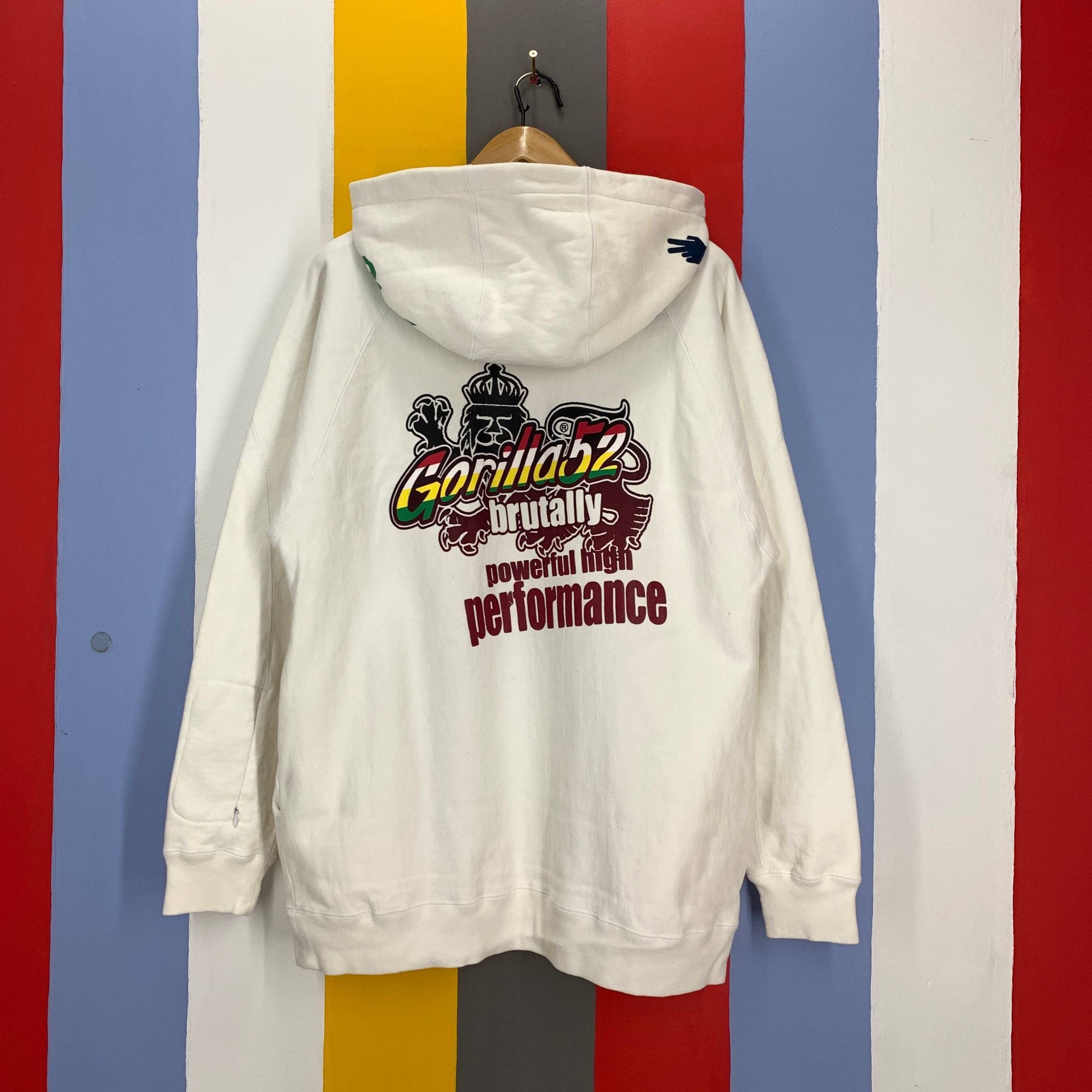 GORILLA HH BROWN Streetwear Hoodie Pullover #2601/Y, image size:2560x2560