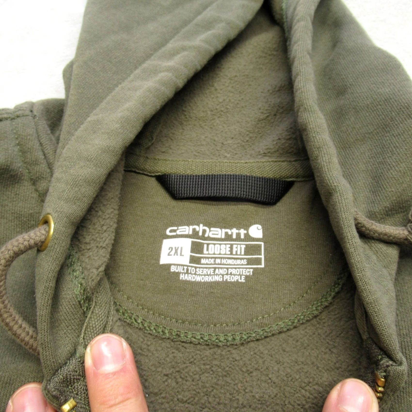 Carhartt Carhartt Hoodie Mens 2XL Green Full Zip Pockets Hooded Logo Size US XXL / EU 58 / 5 - 4 Thumbnail