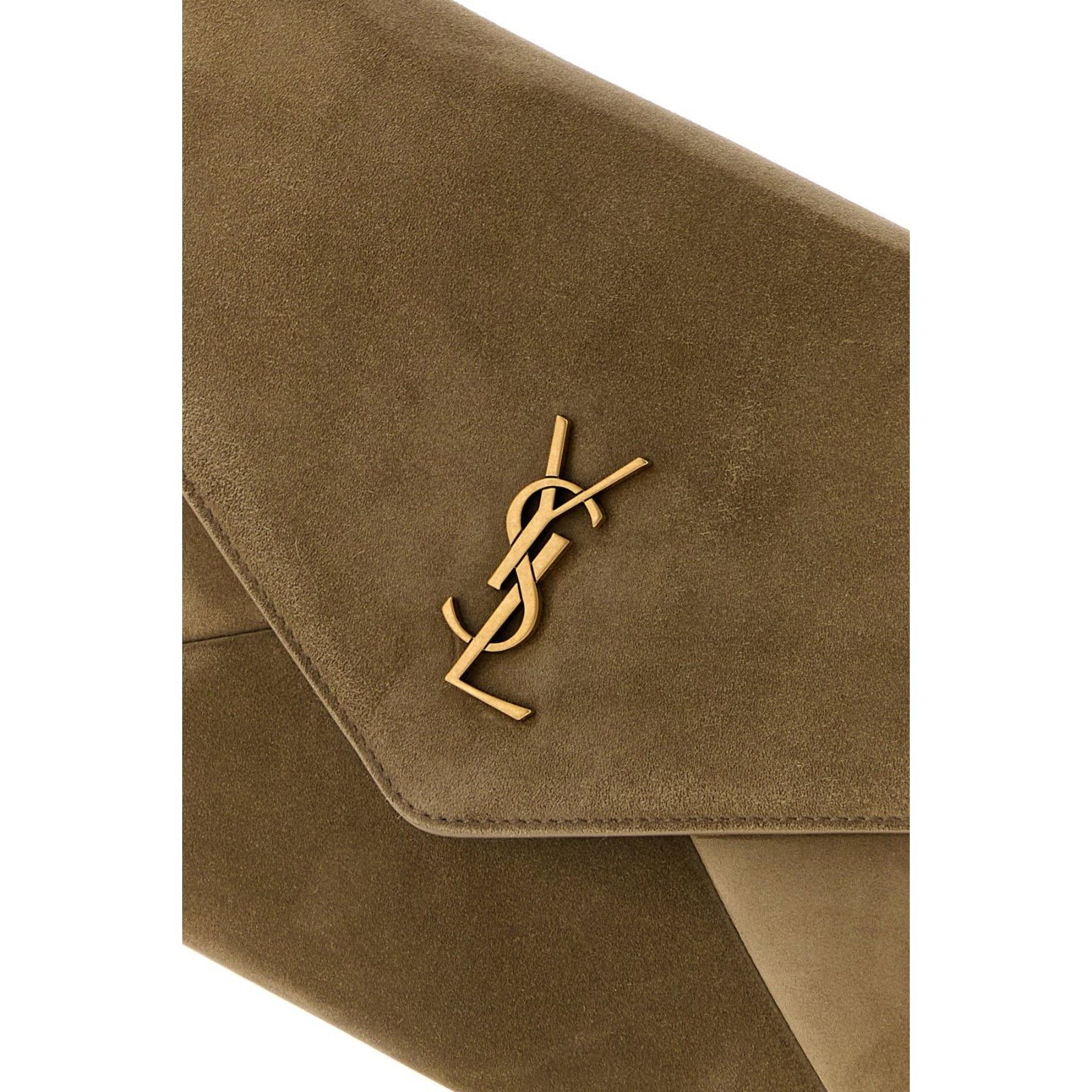 Saint Laurent Paris SAINT LAURENT $1400 Cassandre Large Light Cumin Pouch New & Size ONE SIZE - 4 Thumbnail