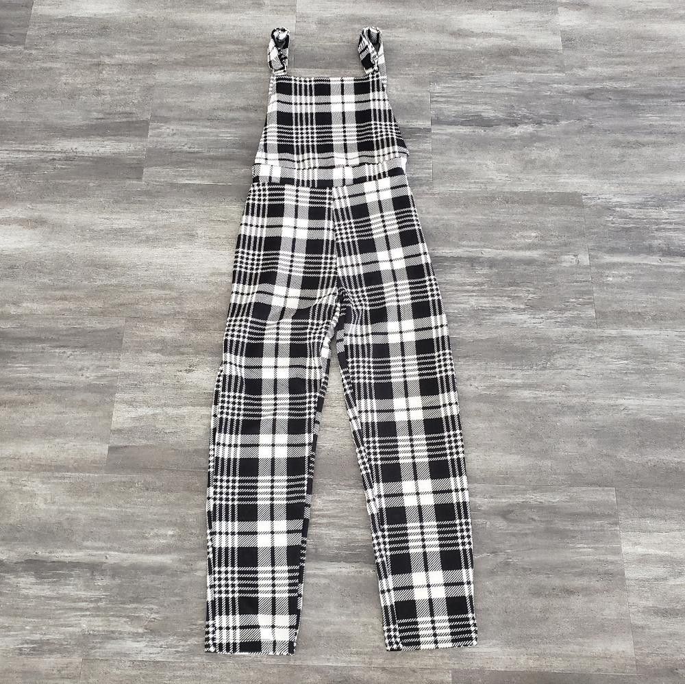 Shein Black White Plaid SHEIN Jumpsuit Overalls Size 32" / US 10 / IT 46 - 1 Thumbnail