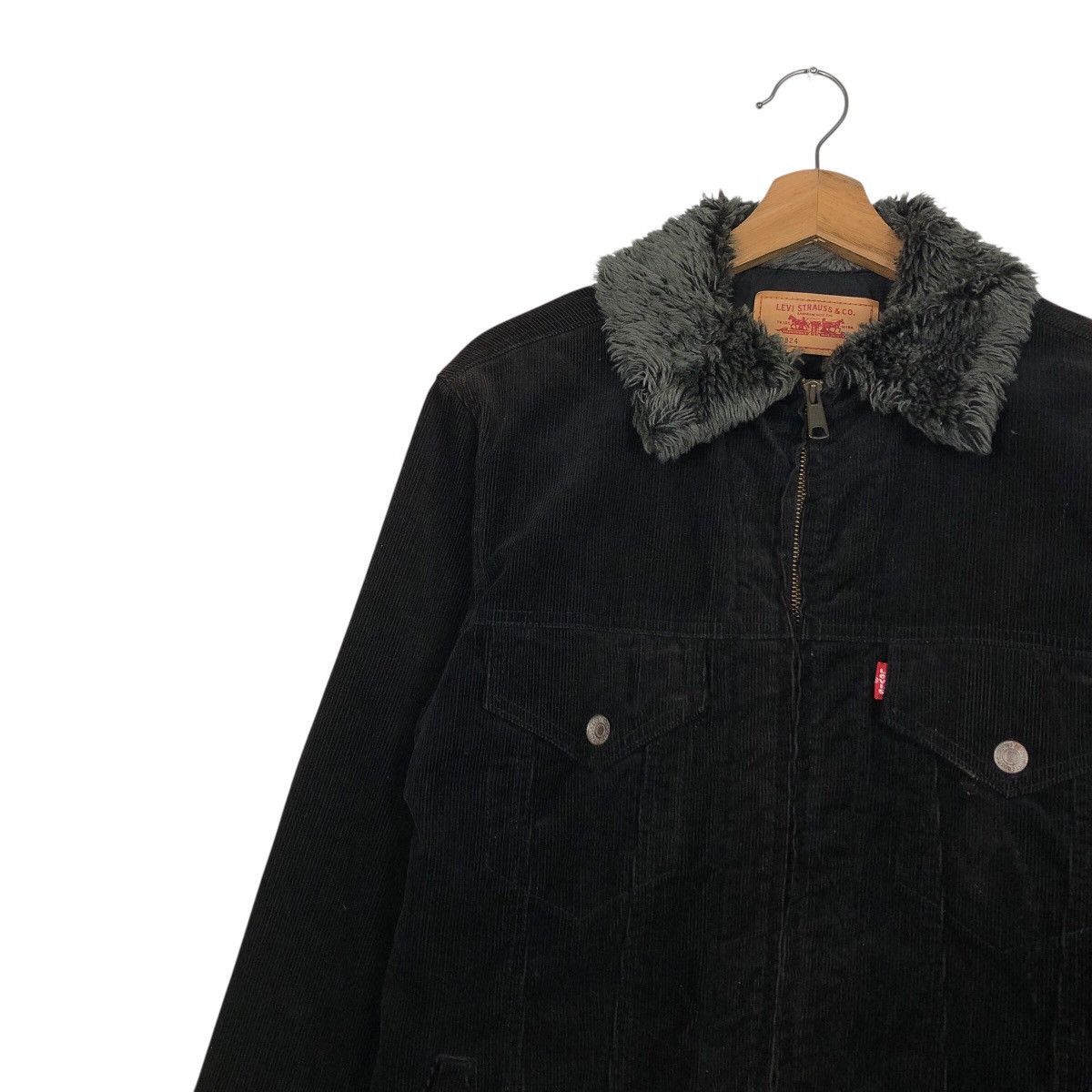 Levi's 📌Vintage Biker Chore Jacket Levi's Corduroy Mink Fur Collar Size US L / EU 52-54 / 3 - 8 Thumbnail