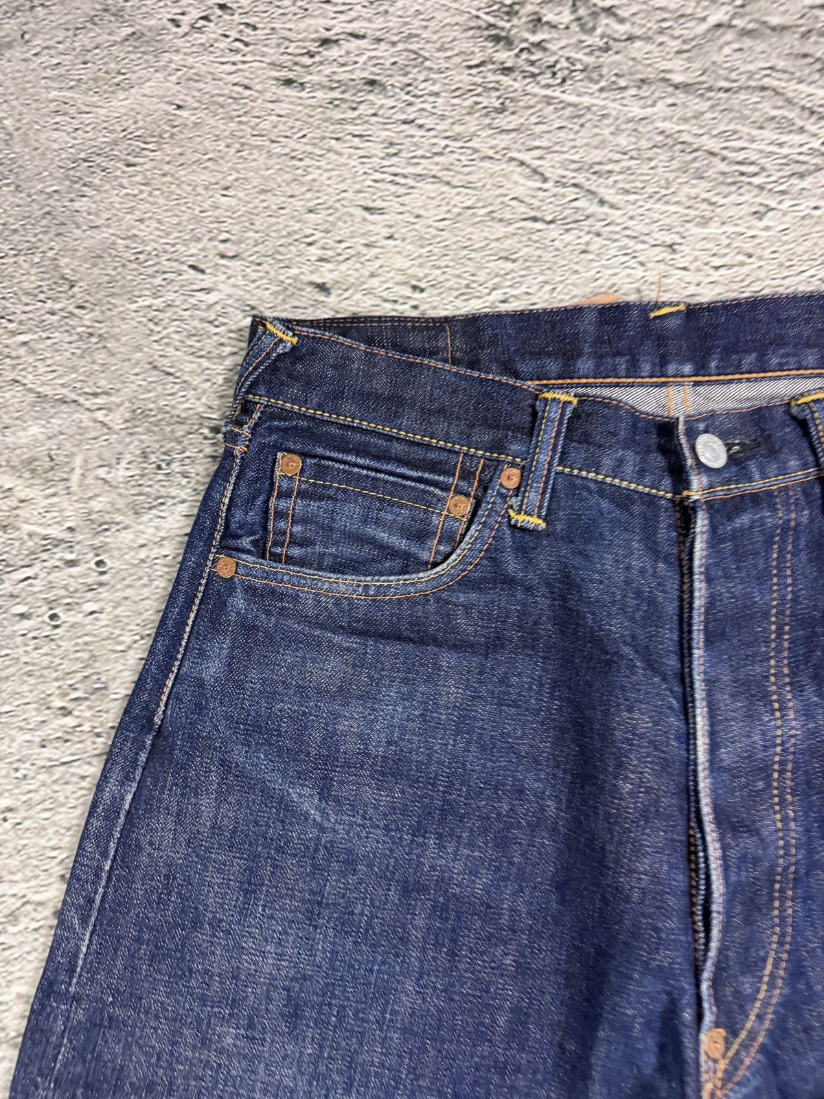 Evisu Evisu jeans daicock blue big logo selvedge denim Size US 31 - 10 Thumbnail