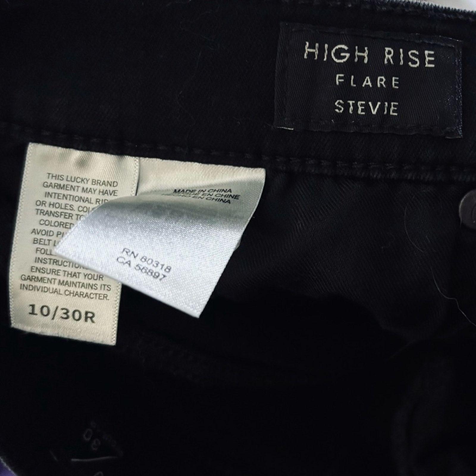 Lucky Brand Lucky Brand High Rise Flare Stevie Jean| Black| Button Fly Size 32" / US 10 / IT 46 - 4 Thumbnail