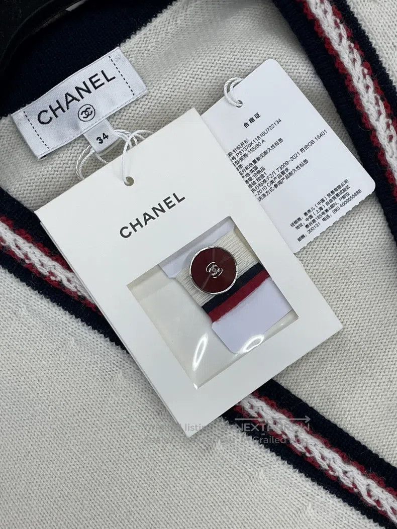 Chanel Chanel 26P white cashmere knitted cardigan jacket Size XXS / US 00 / IT 34 - 2 Thumbnail