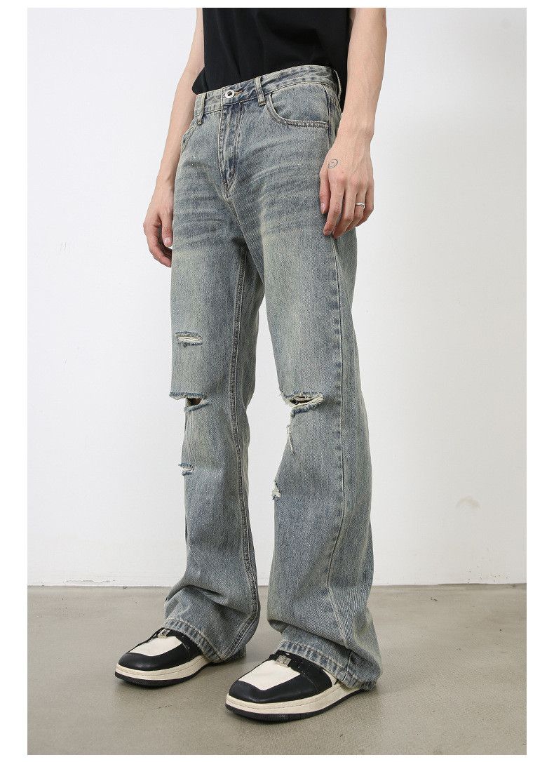 Japanese Brand × Jean American street retro distressed flared ripped jeans for men Size US 32 / EU 48 - 6 Thumbnail