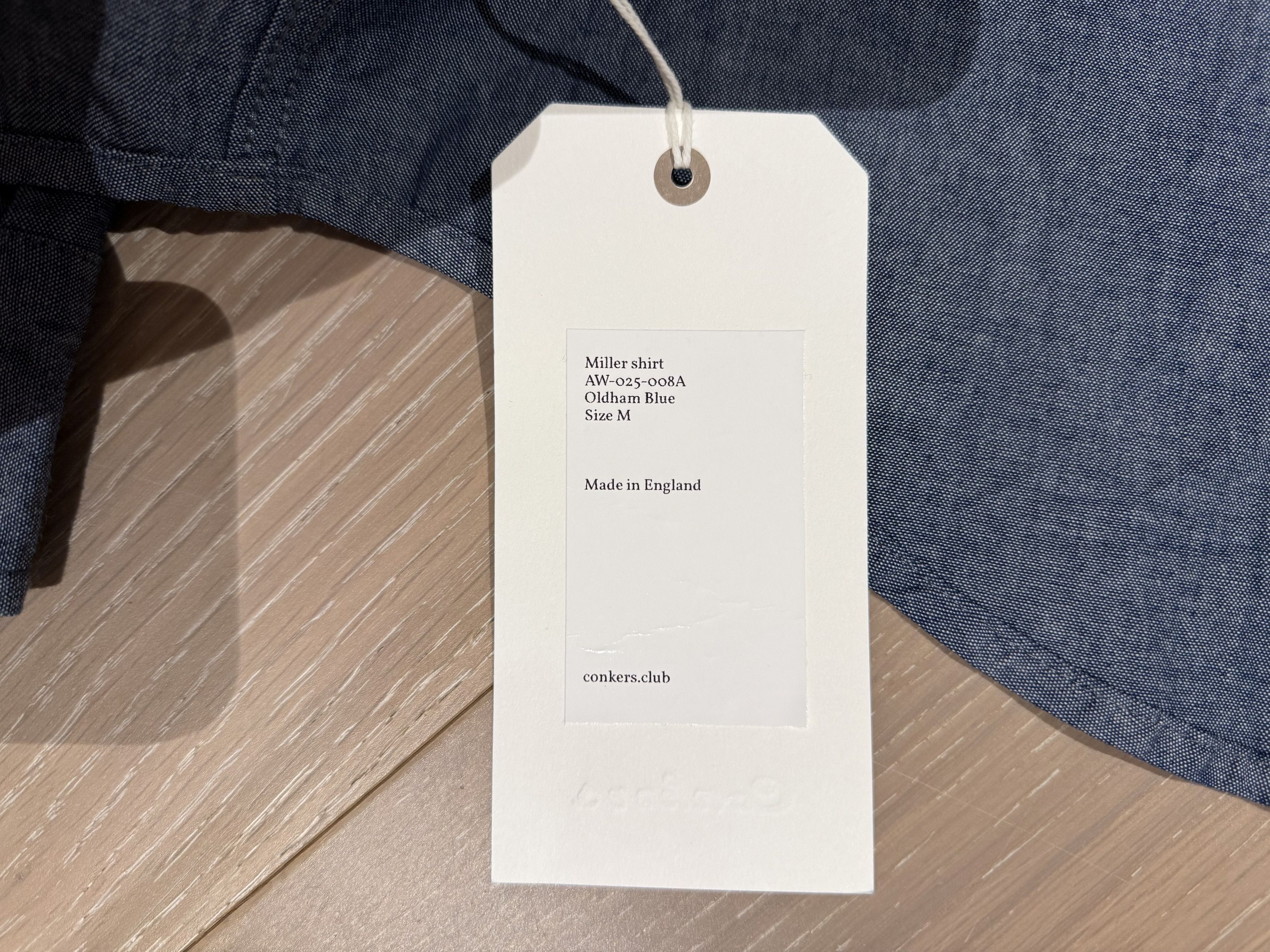 Other 💚 1/25 Conkers Miller Shirt Cotton Chambray Oldham Blue NEW Size US M / EU 48-50 / 2 - 20 Thumbnail