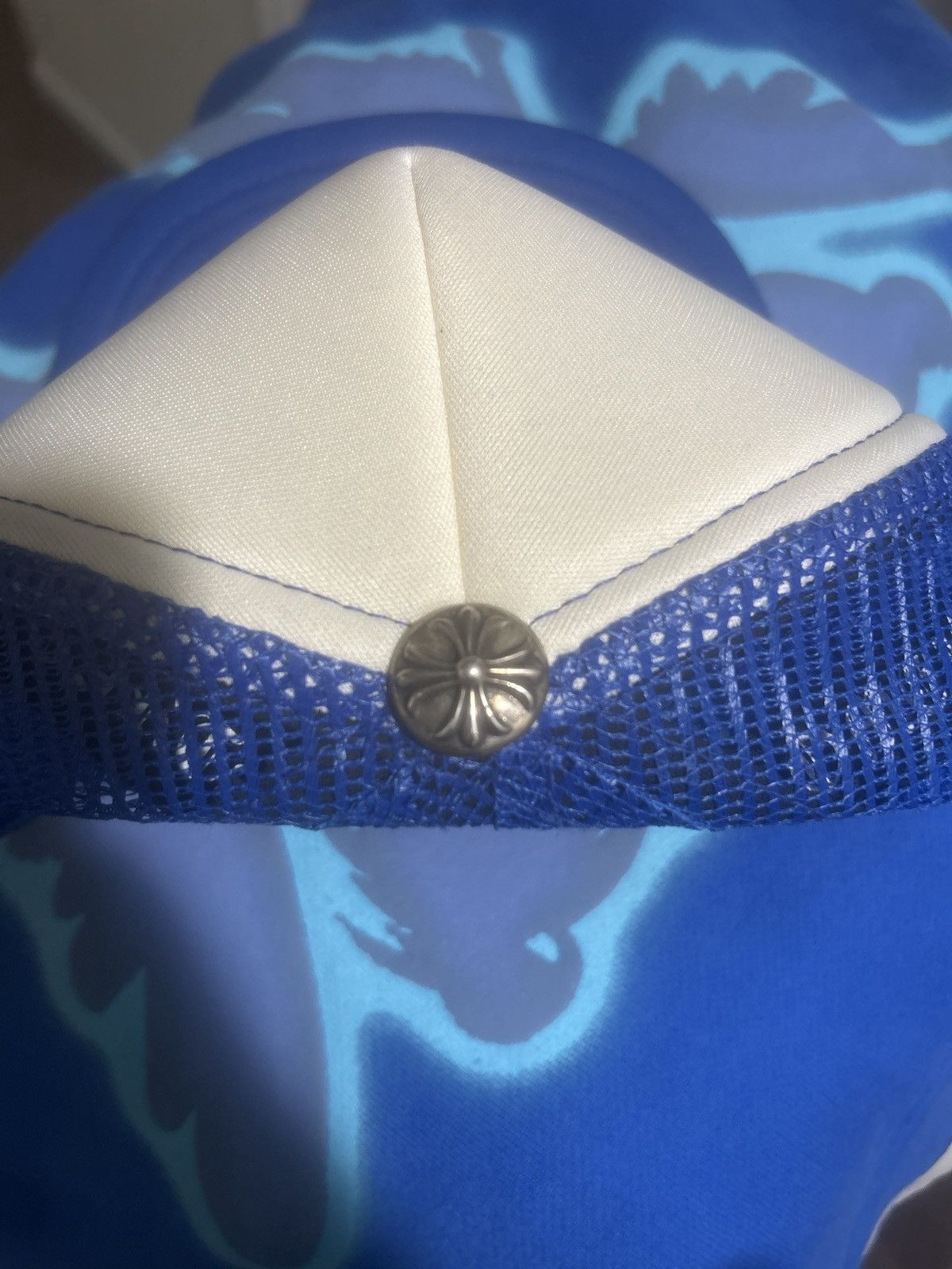 Chrome Hearts Chrome Hearts Crosse Trucker Hat 'Blue/White' Size ONE SIZE - 7 Thumbnail