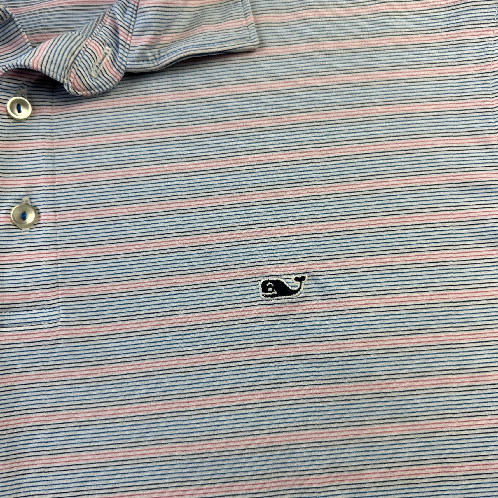 Vineyard Vines VINEYARD VINES Polo Shirt Mens XL Blue Pink Performance On The Go Sankaty Shirt Slim Casual Golf Size US XL / EU 56 / 4 - 4 Thumbnail