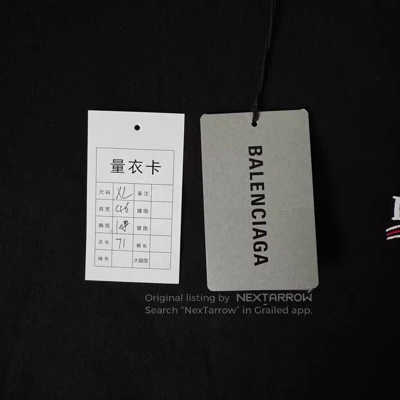 Balenciaga Balenciaga Black Short Sleeve T-Shirt, XL, Back Large Logo Size US XL / EU 56 / 4 - 7 Thumbnail
