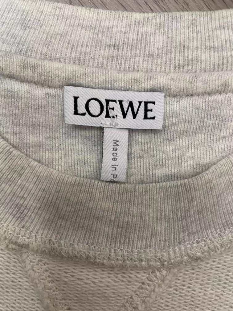 Loewe LOEWE Gray white reverse embroidered large Logo round neck Size S / US 4 / IT 40 - 4 Thumbnail