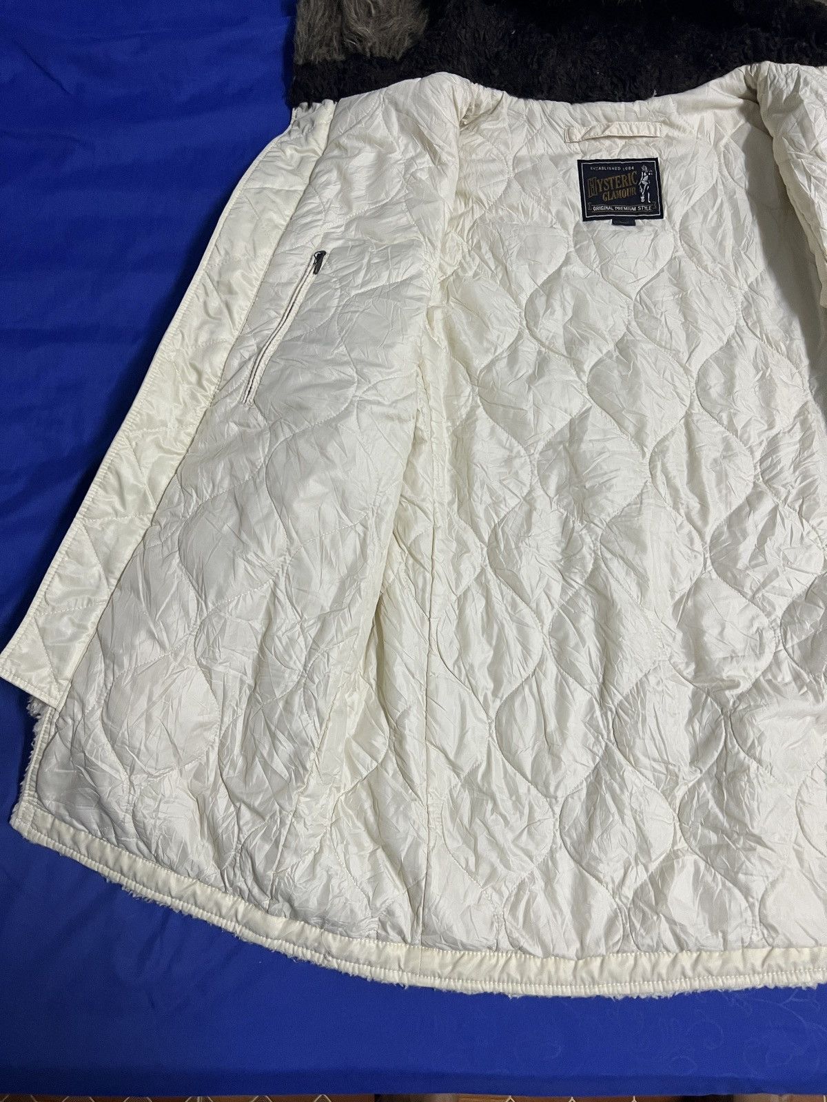 Designer × Hysteric Glamour × Japanese Brand HYSTERIC GLAMOUR WOOL LINED ZIP UP HOODIE LONG JACKET Size US S / EU 44-46 / 1 - 14 Thumbnail
