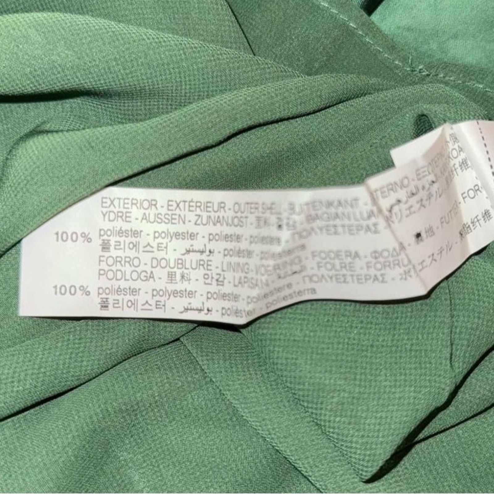 Zara Zara Solid Green Crossover Hem Dress Size XS Elegant Mini Size XS / US 0-2 / IT 36-38 - 6 Thumbnail