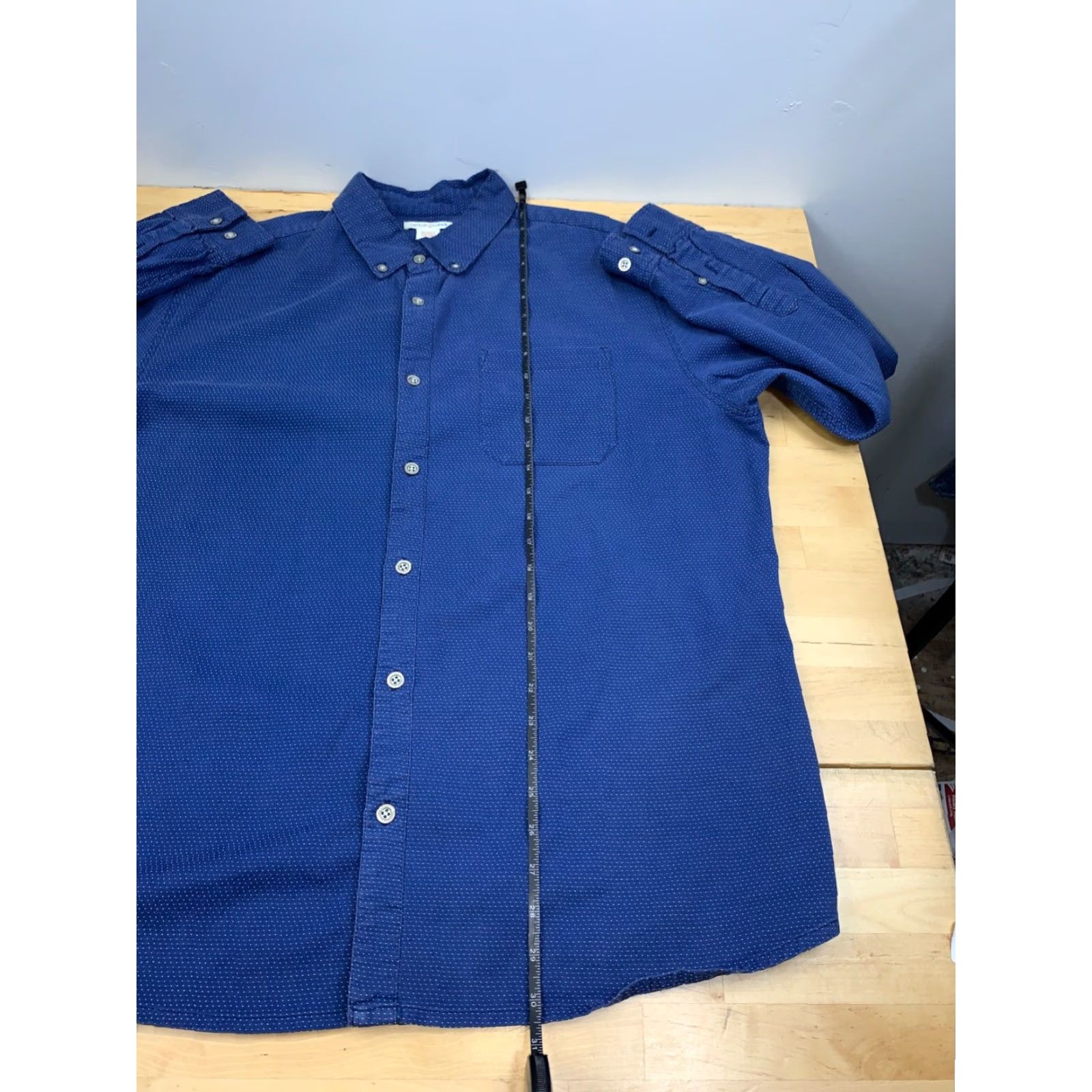 Carbon2Cobalt Carbon2Cobalt XL Button-Down Shirt Blue 100% Cotton Men’s Classic Preppy Long Sleeve Polka Dot Casual Workwear Size US XL / EU 56 / 4 - 4 Thumbnail