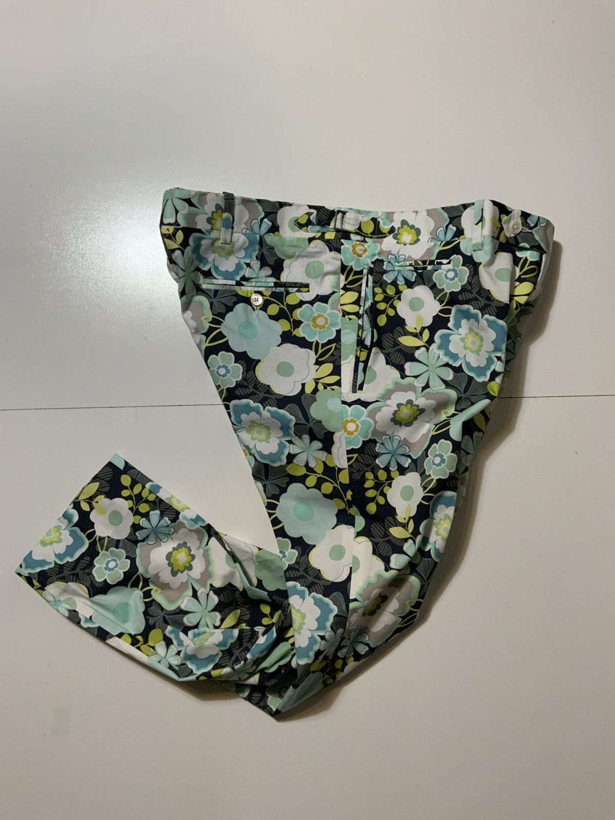 David August David August Custom Fit Tailored Floral Dress Pants Size US 42 / EU 58 - 2 Thumbnail