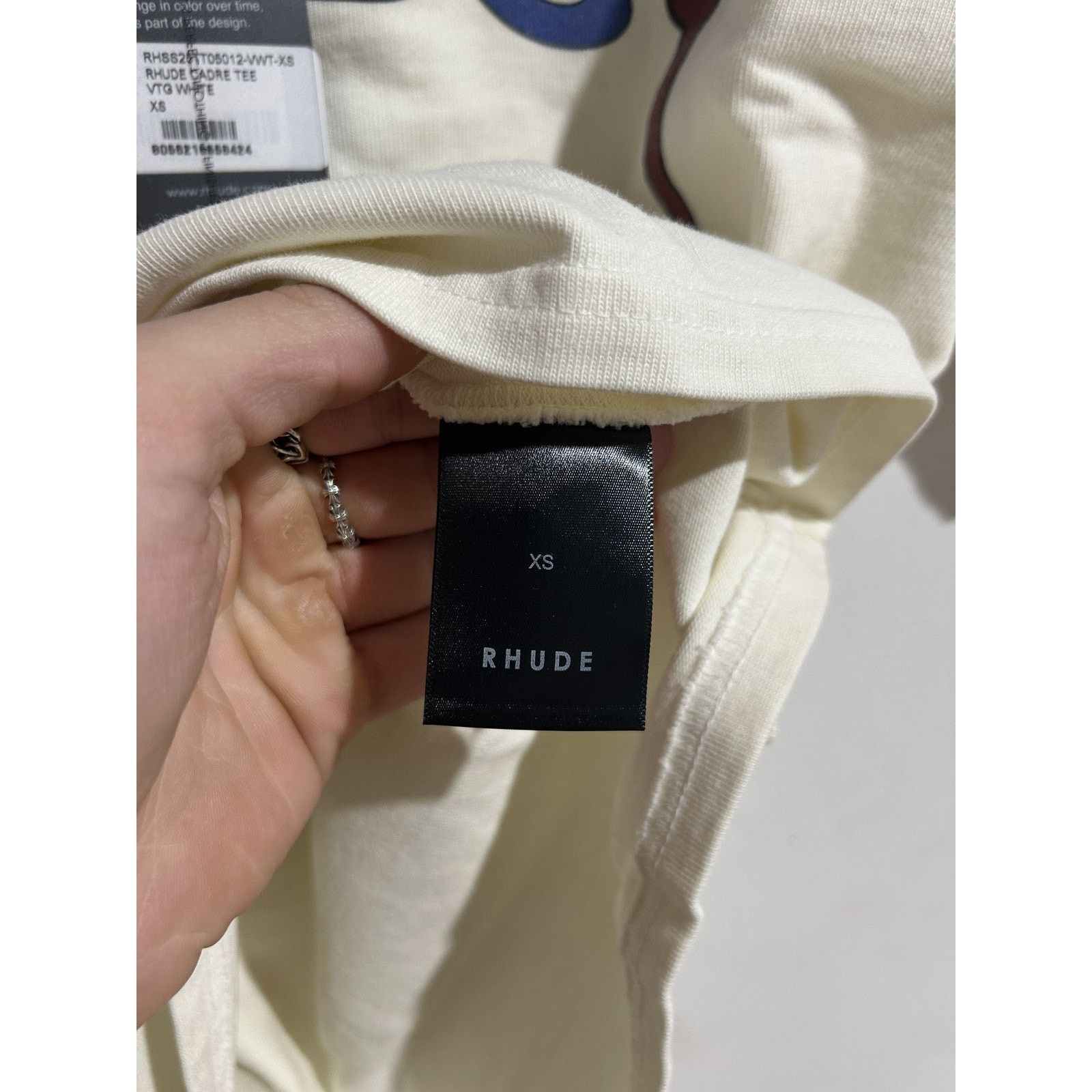 Rhude RHUDE CADRE WHITE TEE SIZE XS NEW Size US XS / EU 42 / 0 - 4 Thumbnail