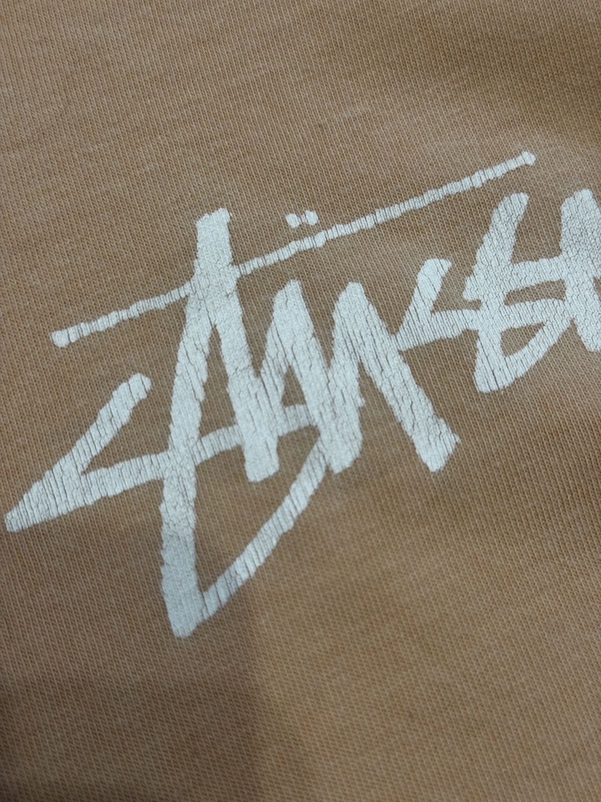 Stussy Stüssy Logo T-Shirt Tan Brown Cotton Streetwear Size US M / EU 48-50 / 2 - 3 Thumbnail