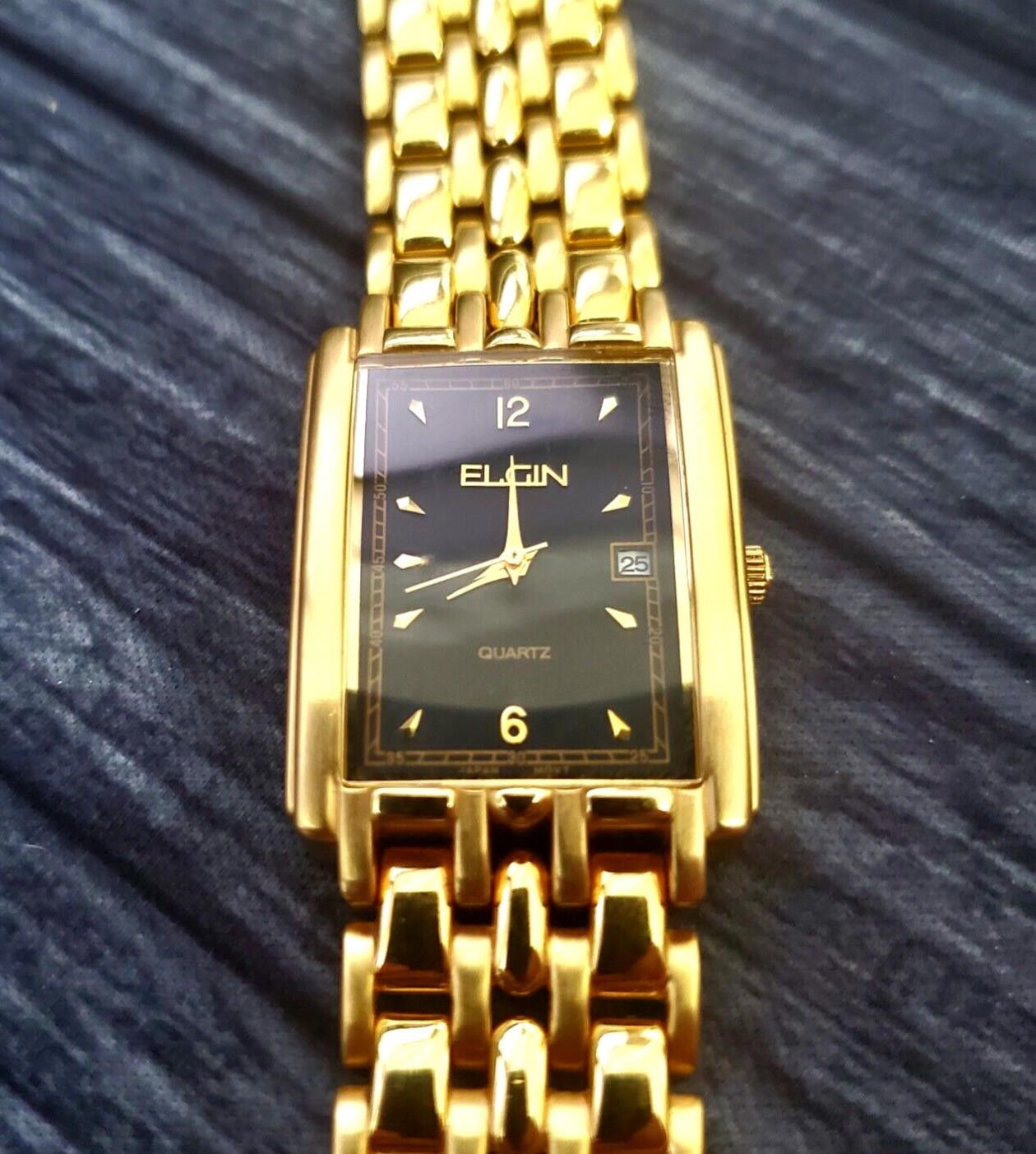 image of Engineered Garments Very Lord Elgin Mens Gold Tank Watch Box & Papers