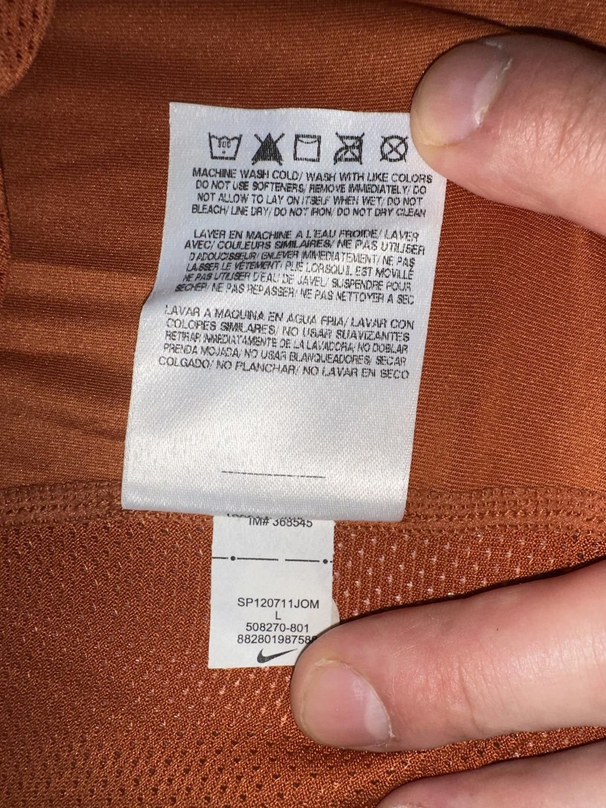 Nike Nike Pro Combat Dri-Fit Orange Compression Performance Center Swoosh Shirt Size US L / EU 52-54 / 3 - 6 Thumbnail