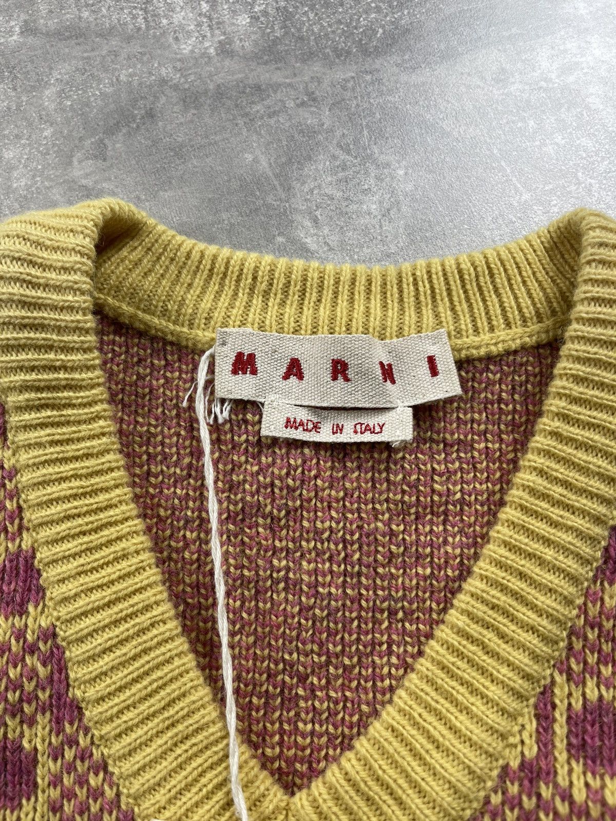 Marni Marni Studio Sleeveless Knit Vest Yellow Purple Pattern Size US L / EU 52-54 / 3 - 10 Thumbnail