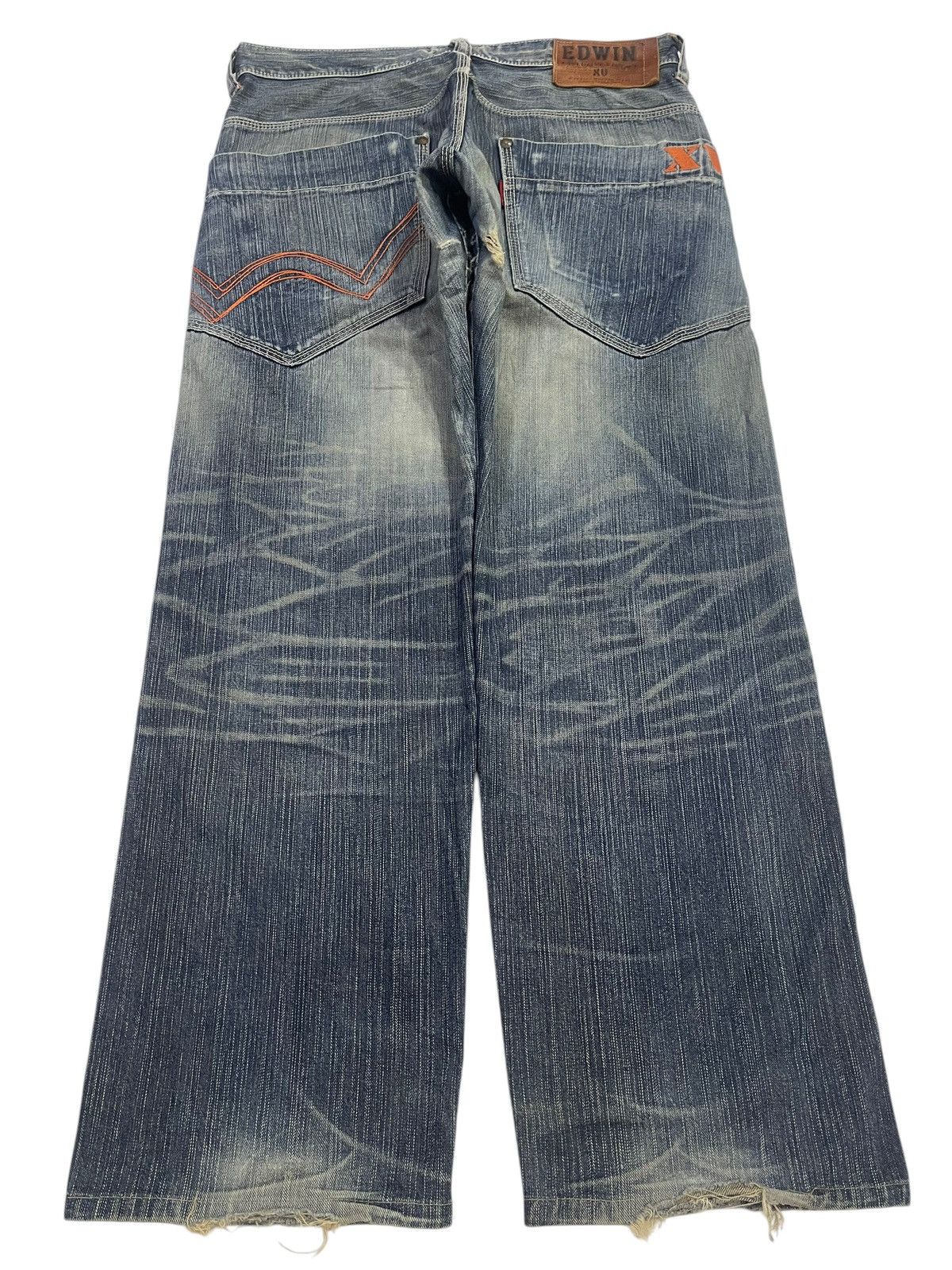 Edwin Edwin XV Exclusive Vintage Faded Wash Distress Baggy Jeans Size US 36 / EU 52 - 2 Thumbnail