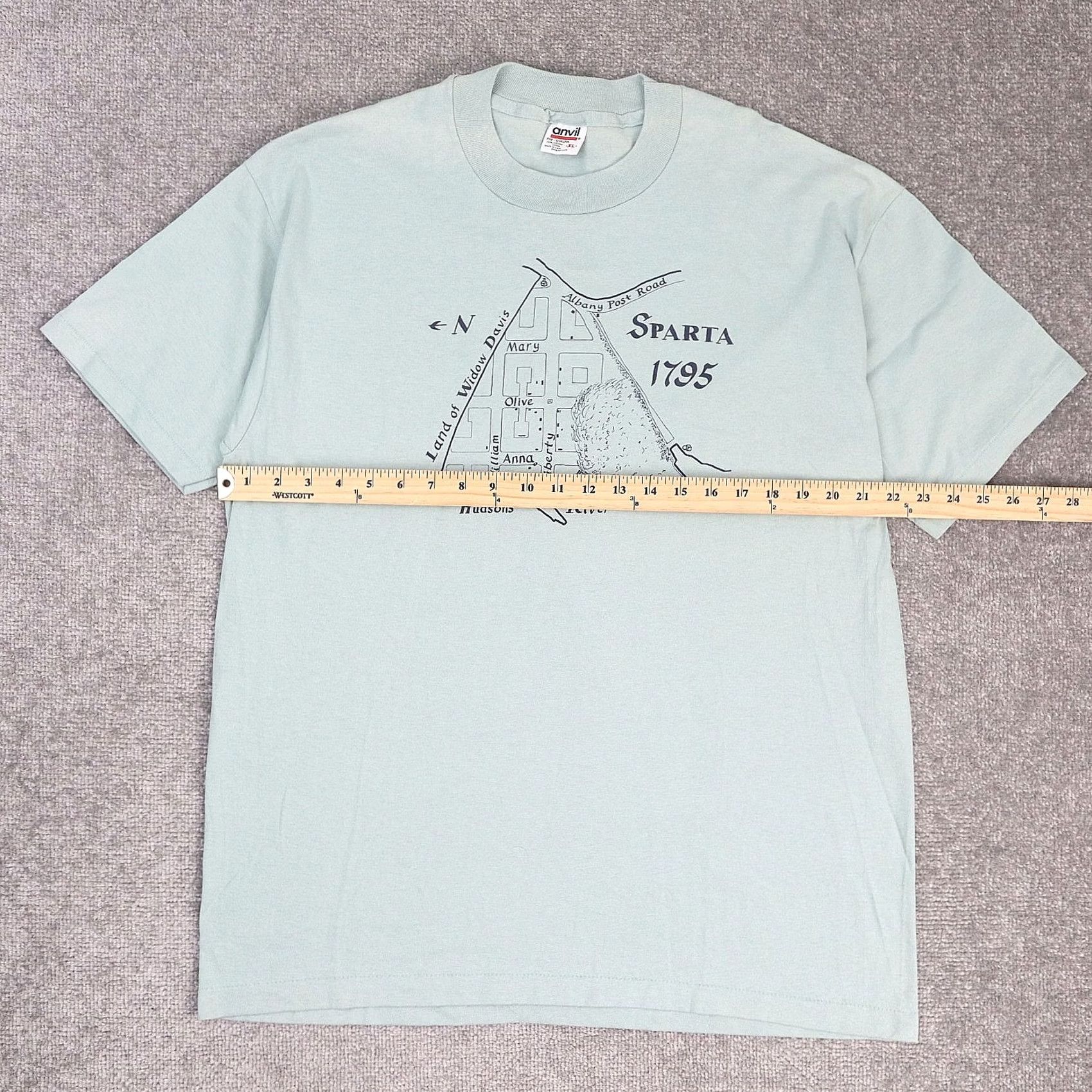 Hudson VINTAGE Hudson River Albany New York T-Shirt XL Blue Short Sleeve VTG 1700s Mens Size US XL / EU 56 / 4 - 4 Thumbnail